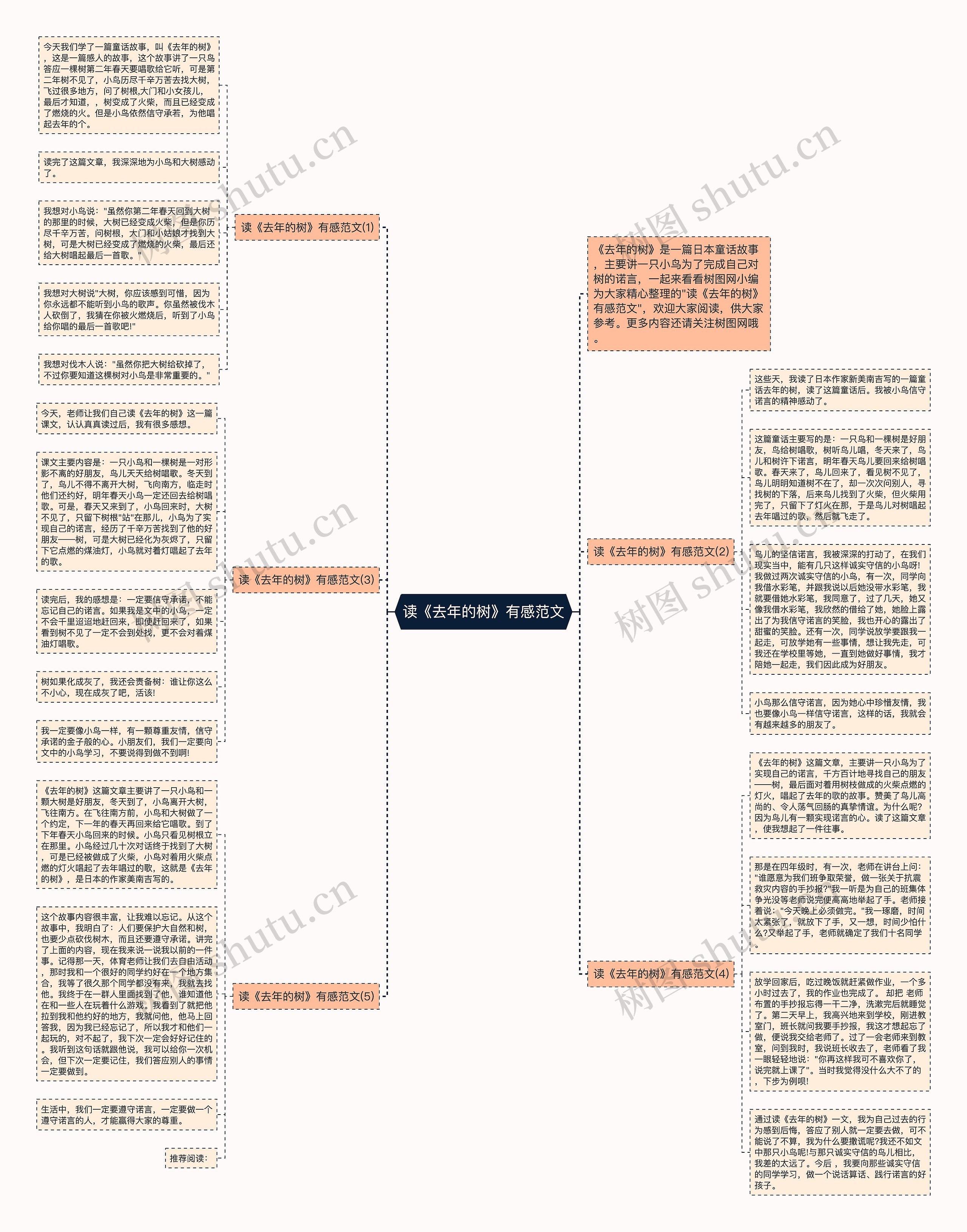 读《去年的树》有感范文思维导图