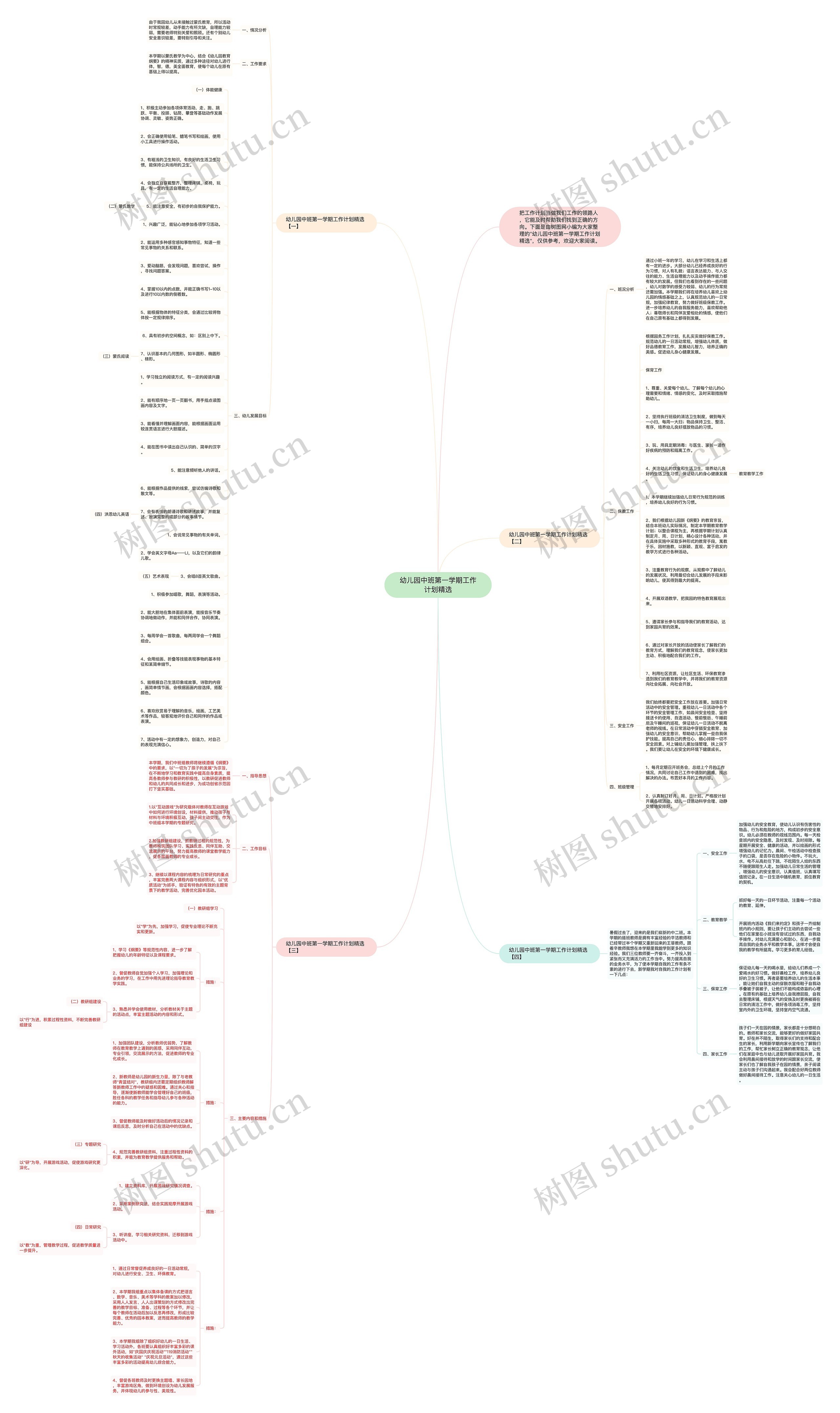 幼儿园中班第一学期工作计划精选