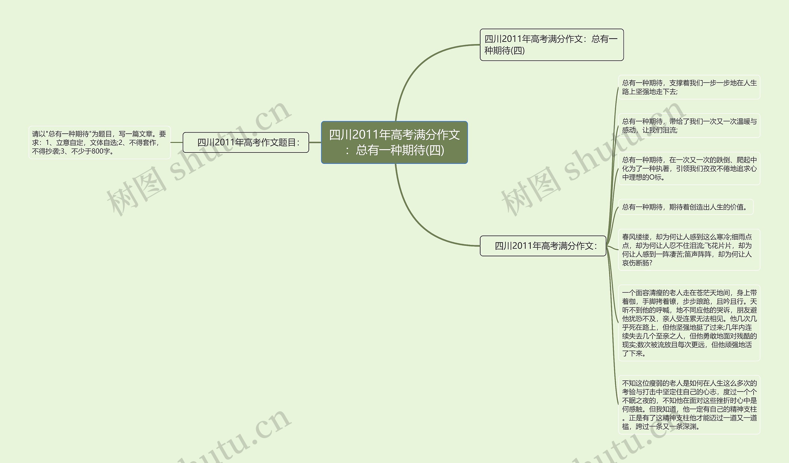 四川2011年高考满分作文：总有一种期待(四)思维导图