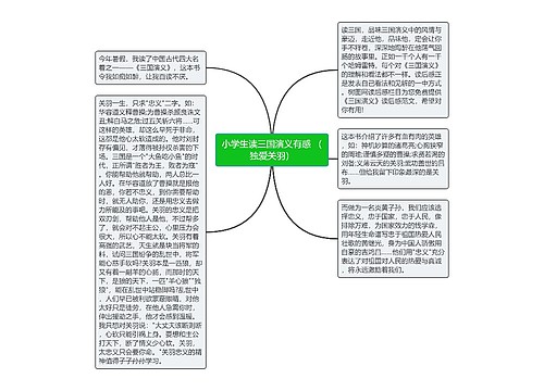 小学生读三国演义有感 （独爱关羽）