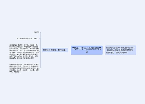 7月份大学毕业生演讲稿范文