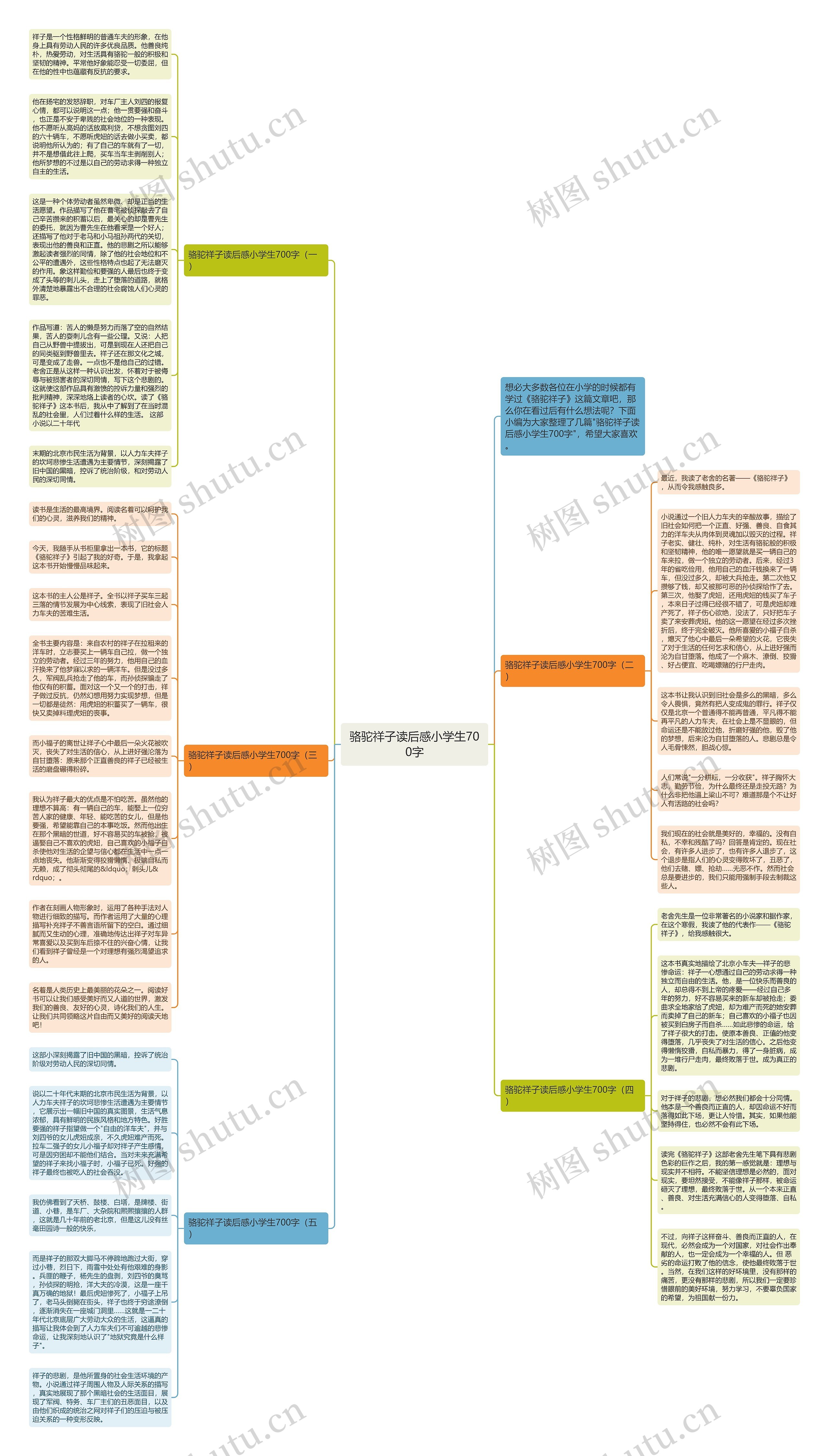 骆驼祥子读后感小学生700字思维导图