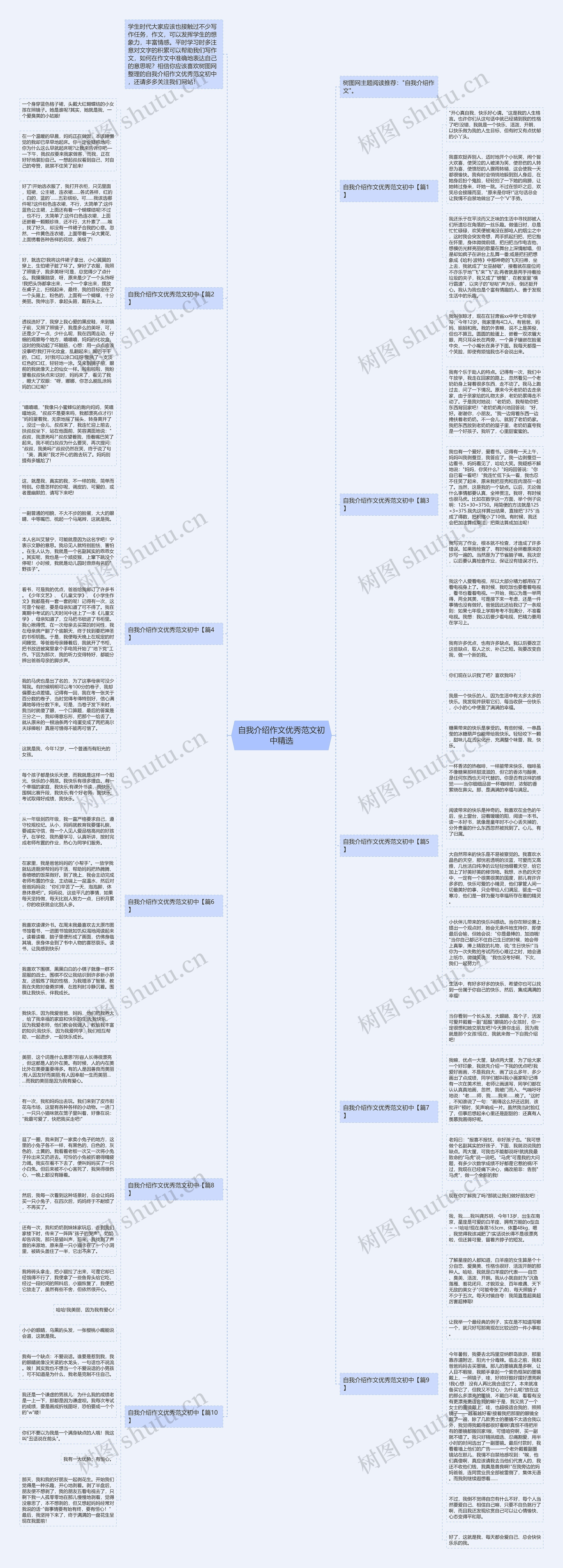 自我介绍作文优秀范文初中精选思维导图