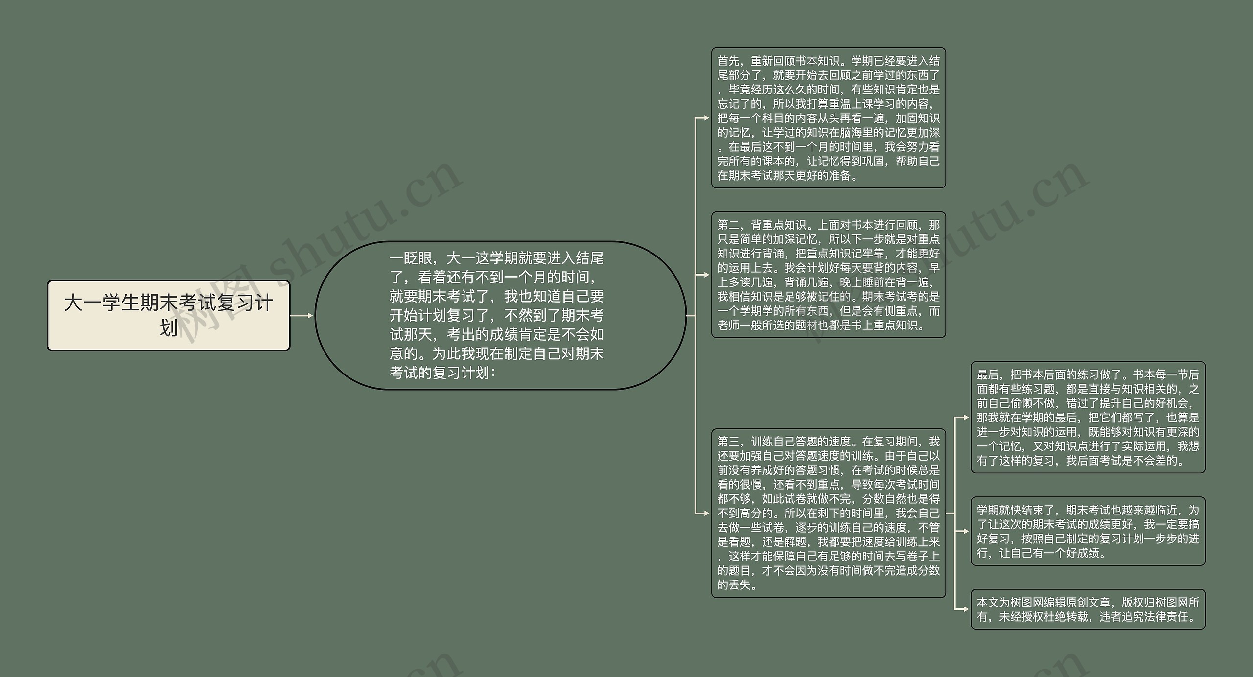 大一学生期末考试复习计划