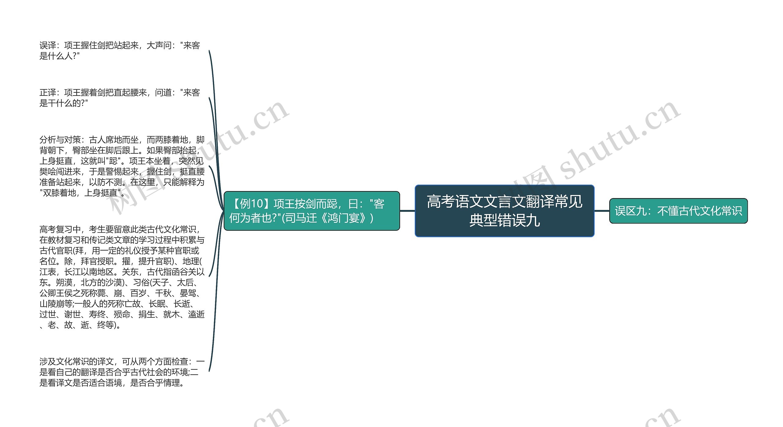 高考语文文言文翻译常见典型错误九思维导图