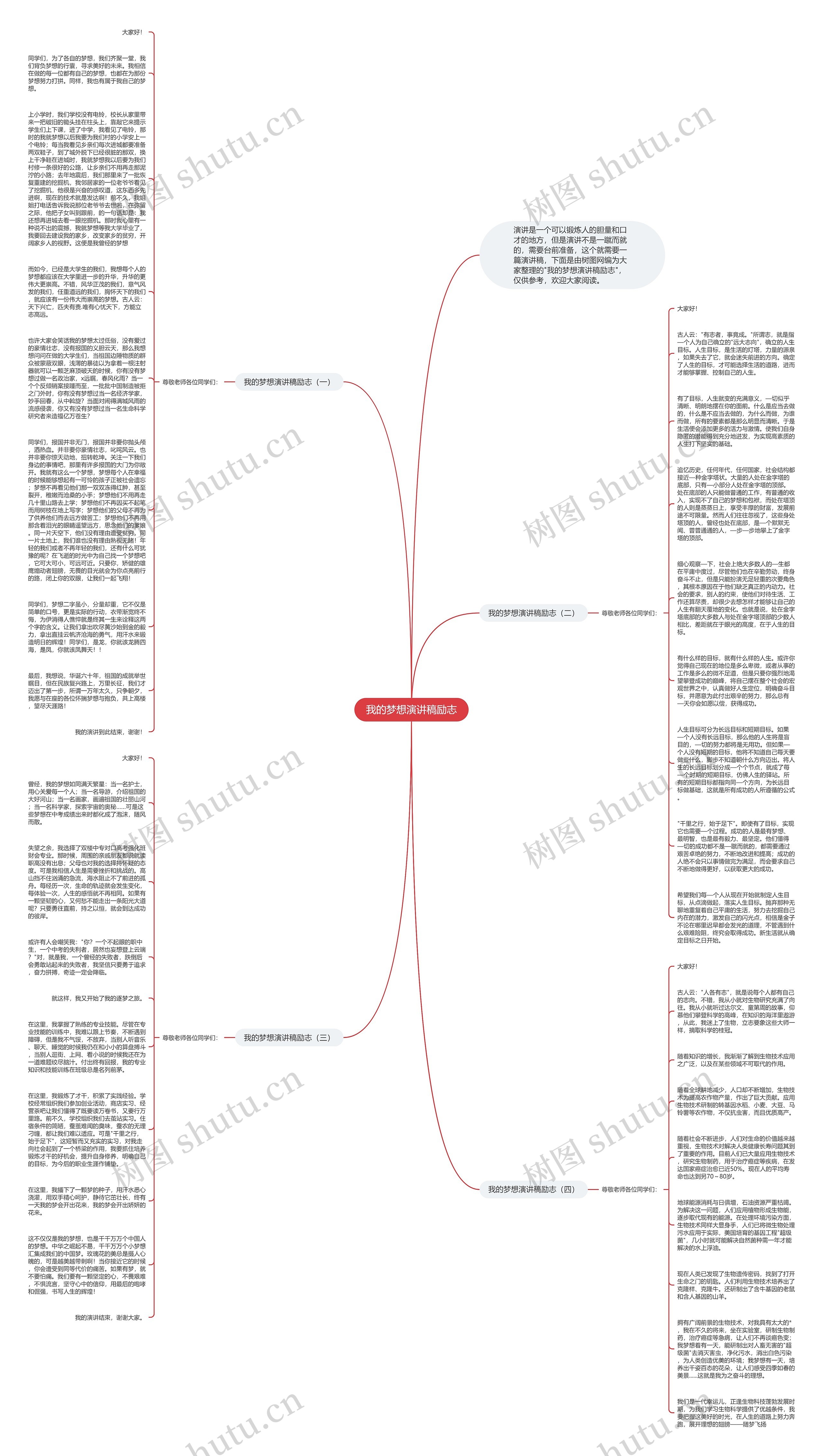 我的梦想演讲稿励志思维导图