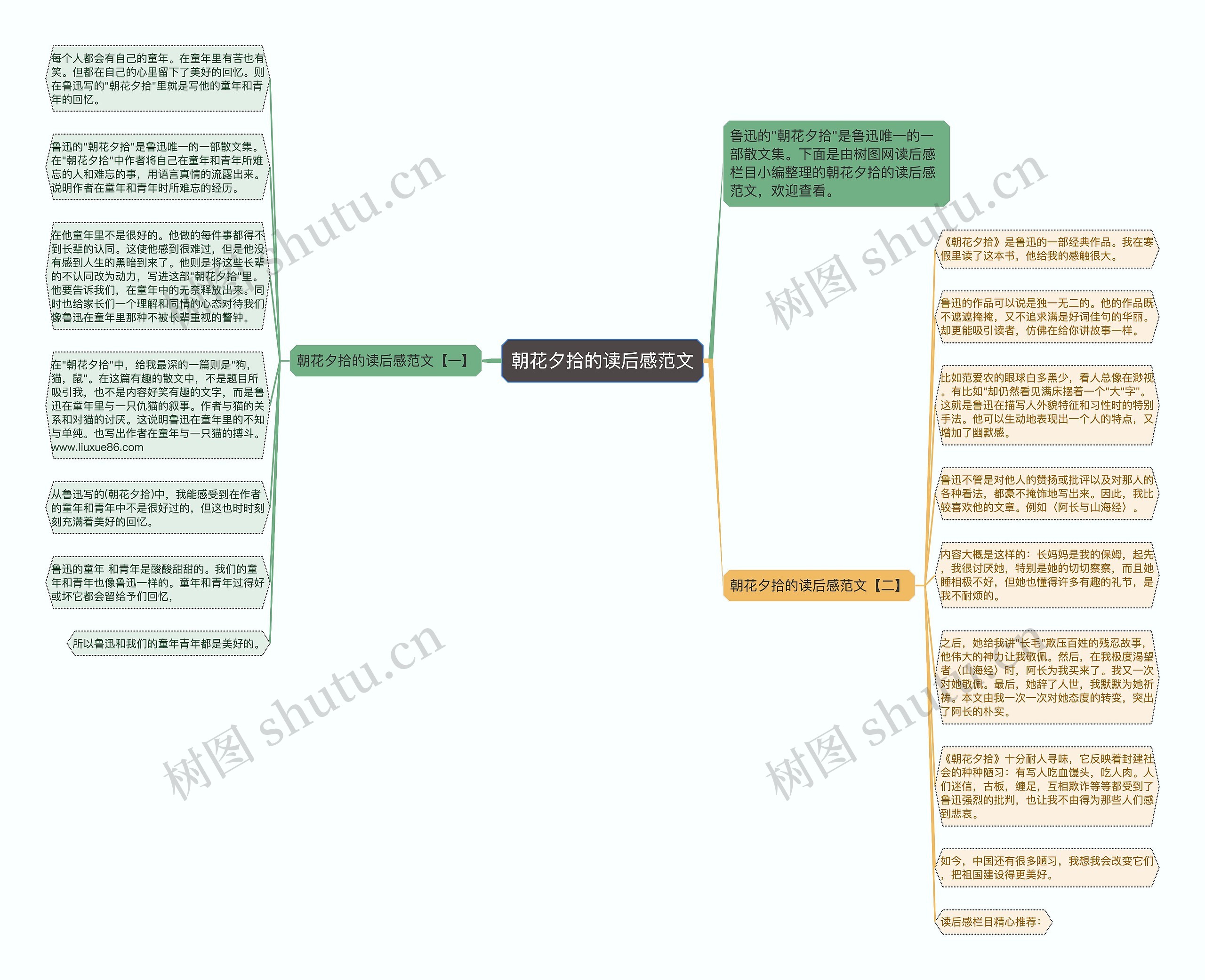 朝花夕拾的读后感范文思维导图
