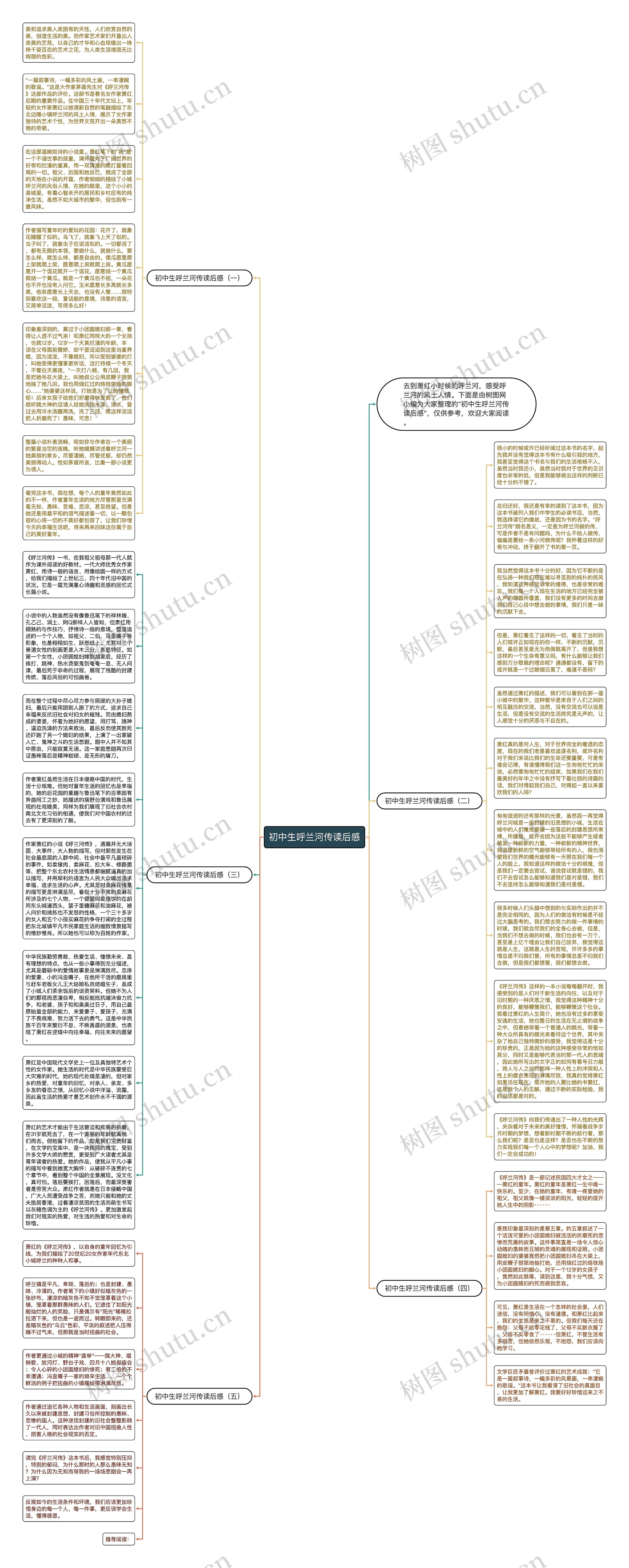 初中生呼兰河传读后感思维导图