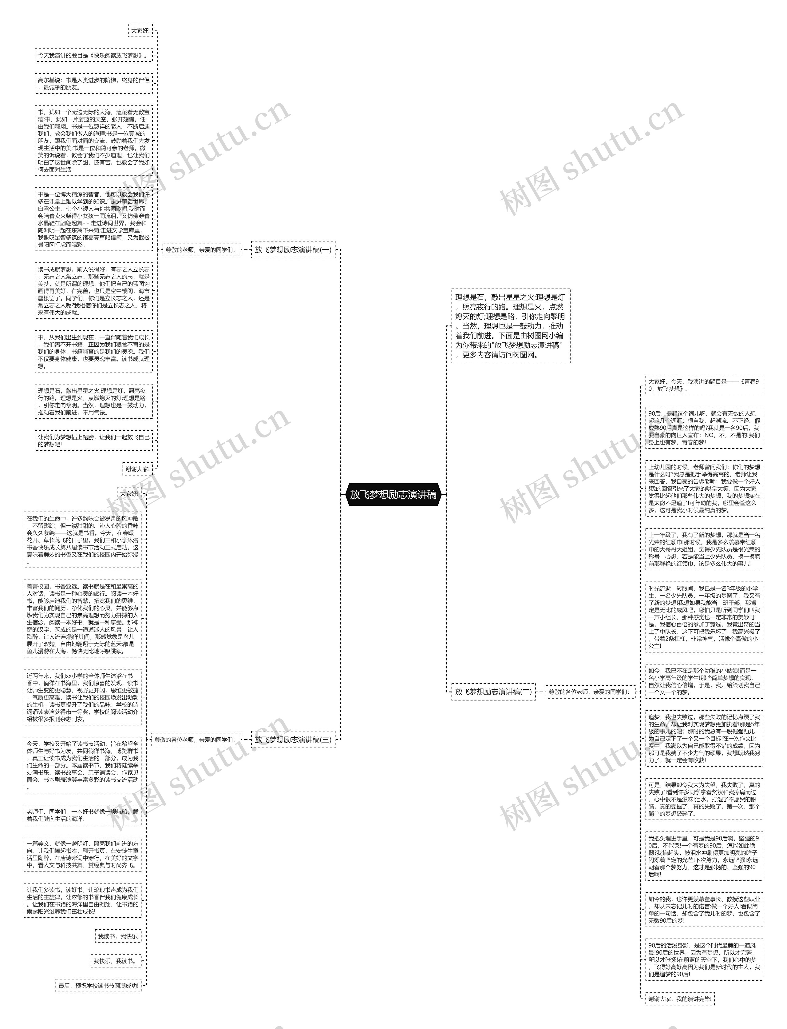 放飞梦想励志演讲稿思维导图