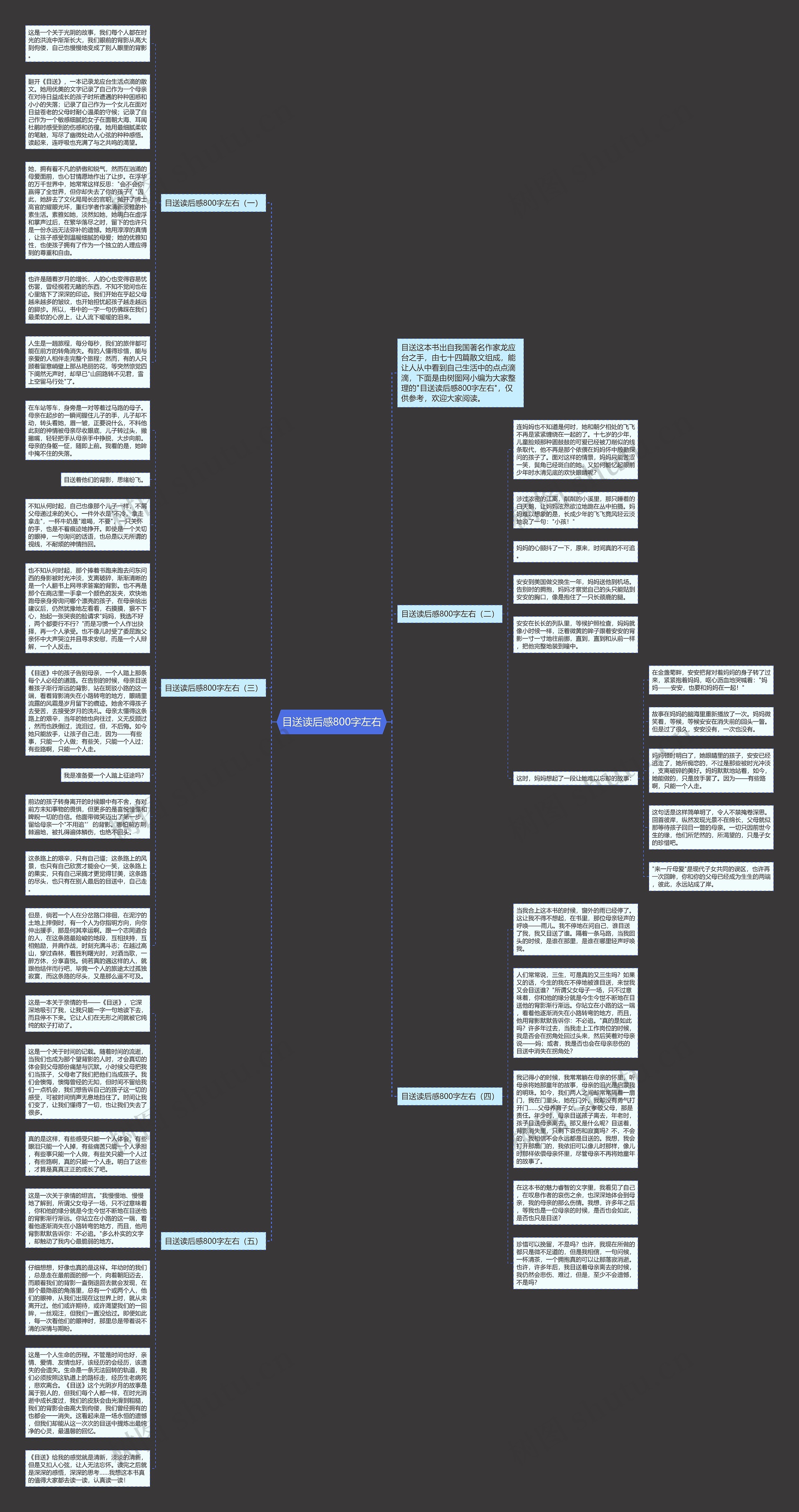 目送读后感800字左右思维导图