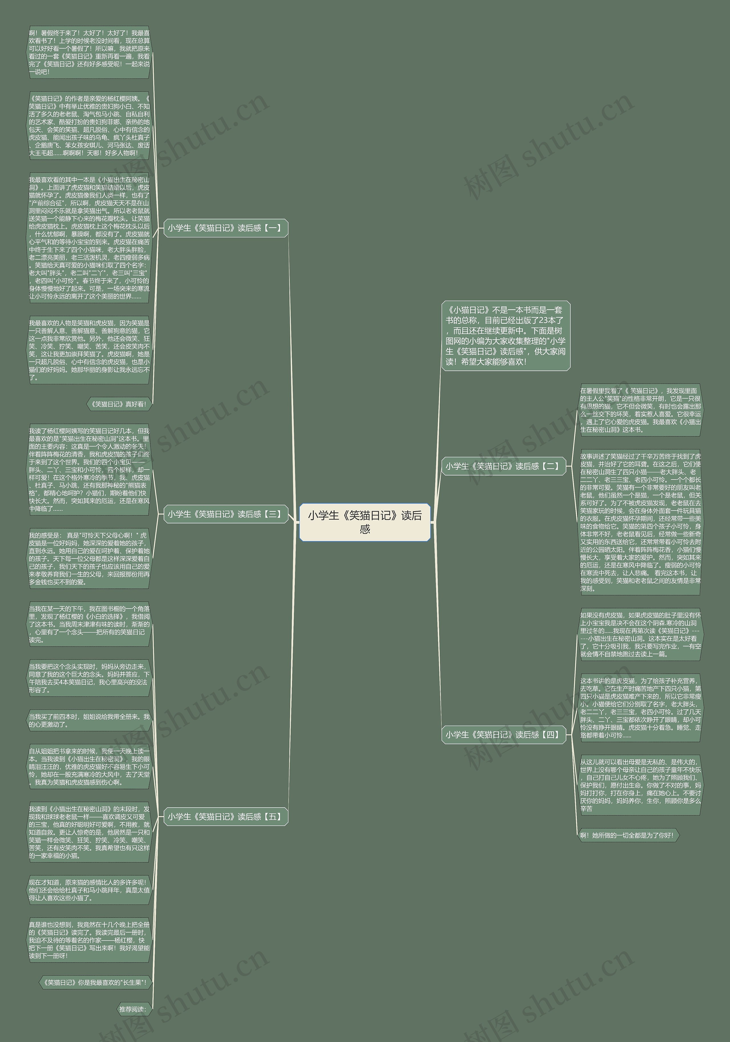 小学生《笑猫日记》读后感思维导图