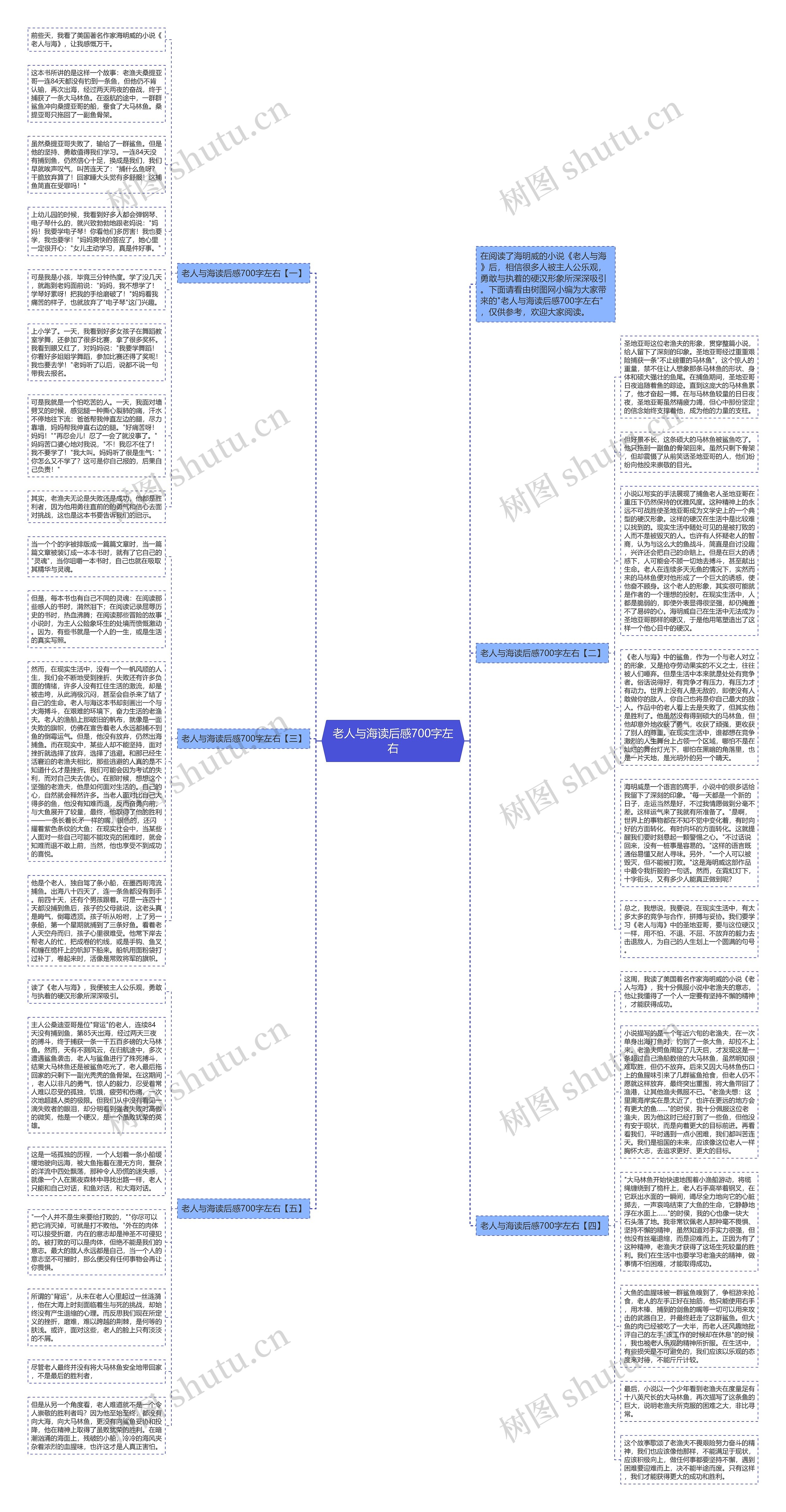 老人与海读后感700字左右思维导图