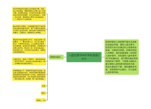 入团志愿书400字标准版2015