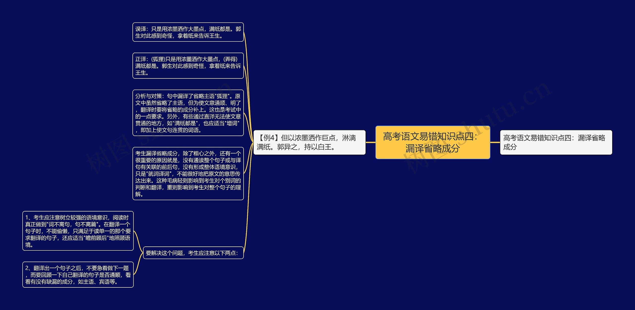 高考语文易错知识点四：漏译省略成分思维导图