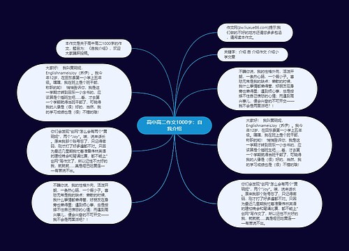 高中高二作文1000字：自我介绍