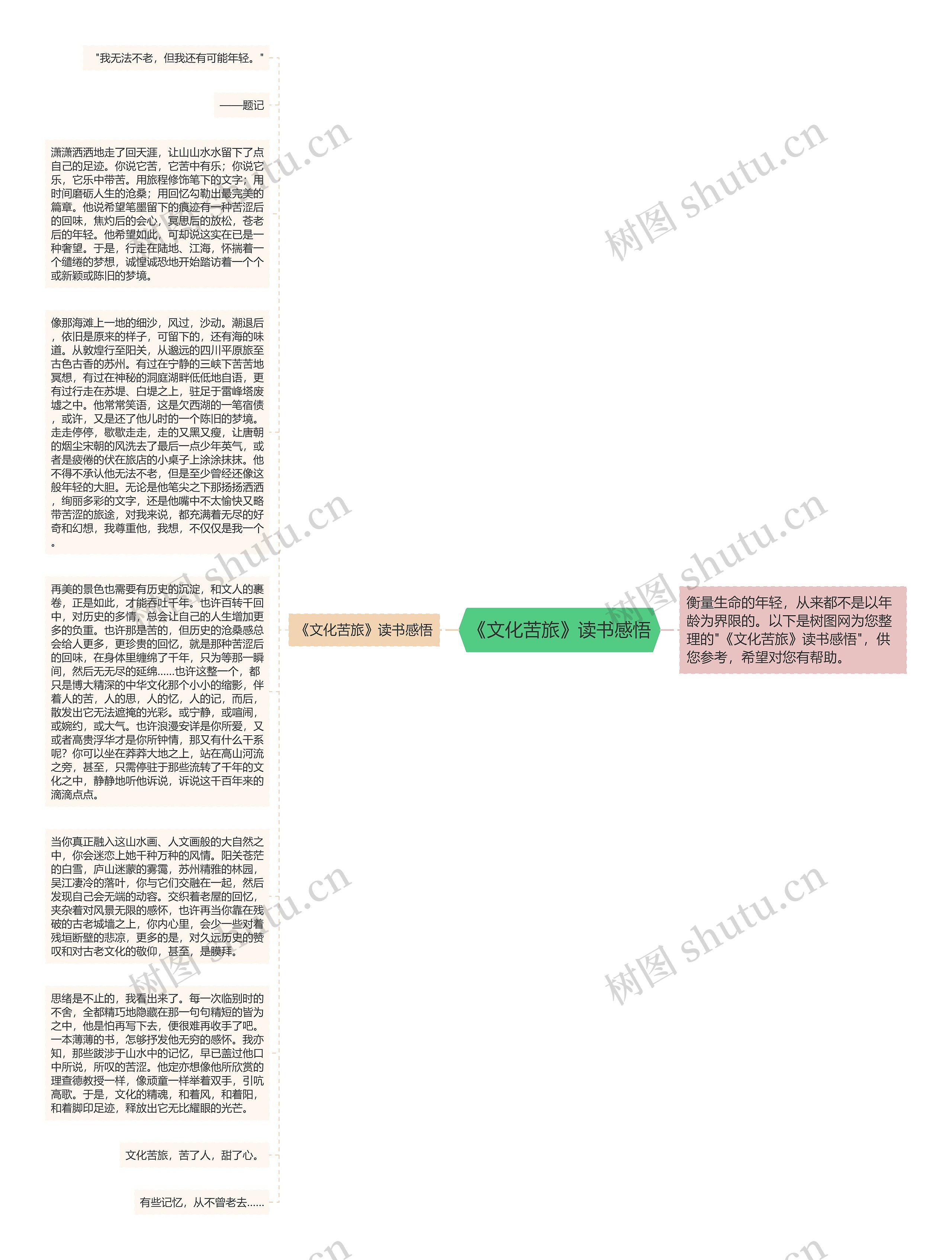 《文化苦旅》读书感悟思维导图