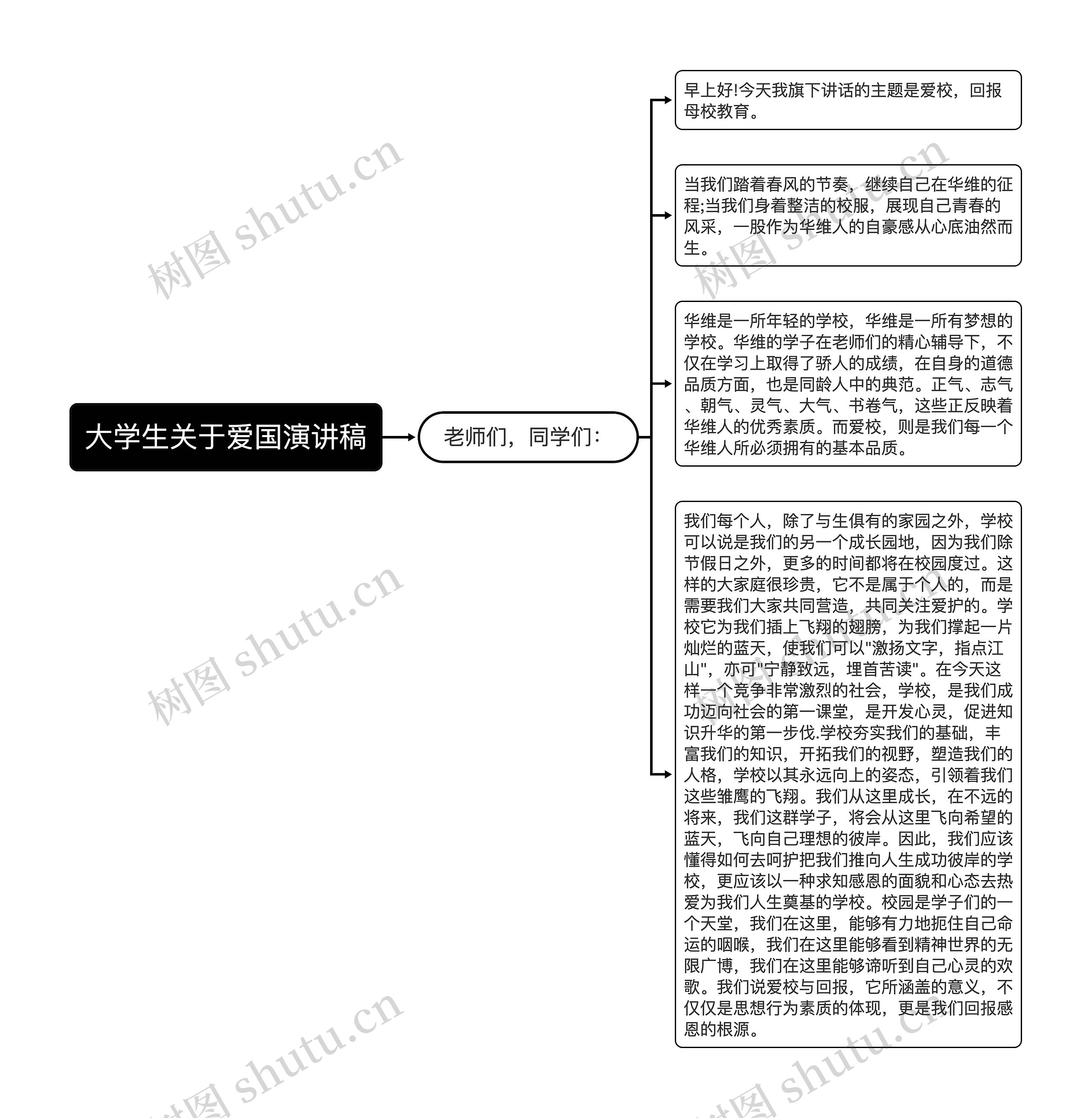 大学生关于爱国演讲稿思维导图