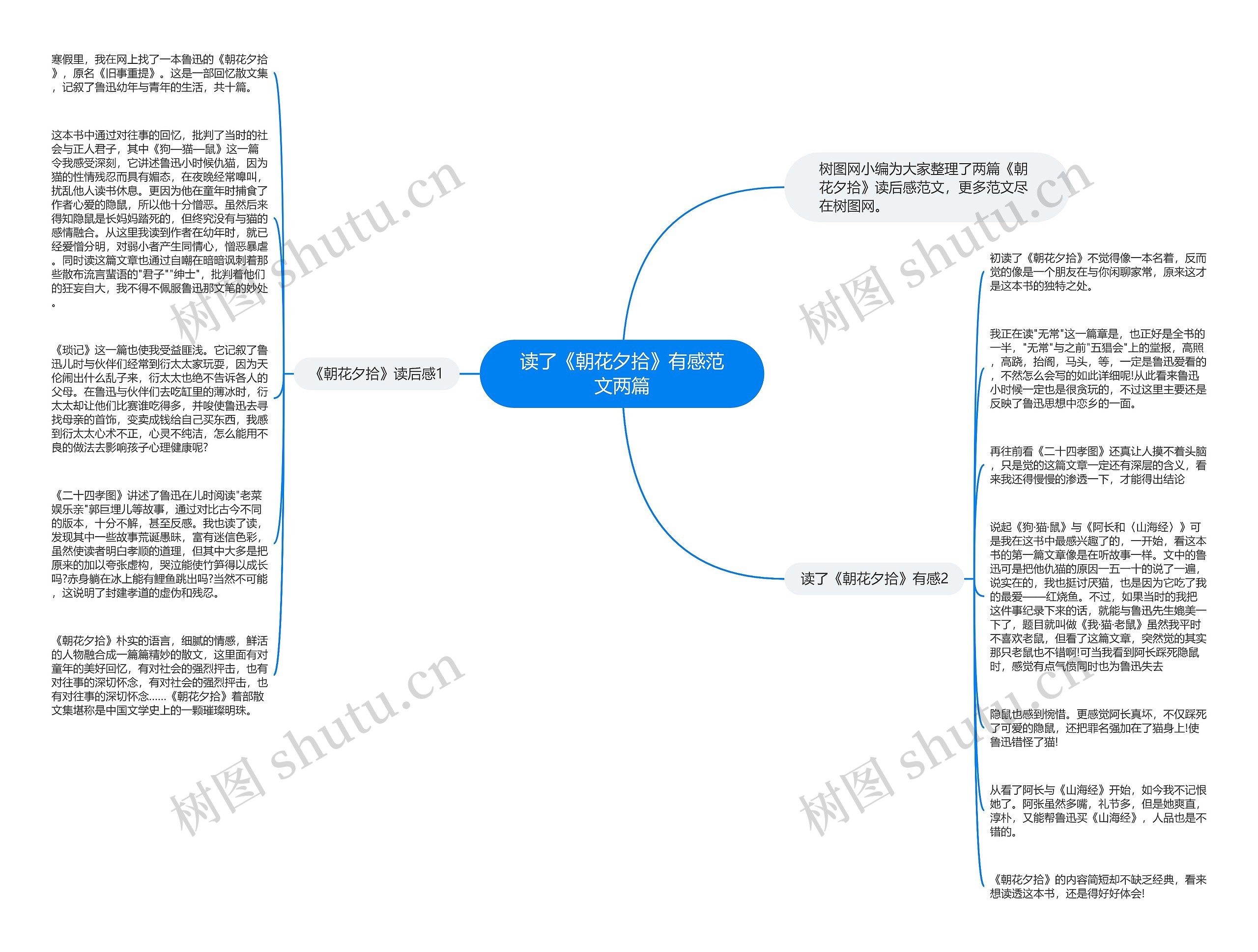 读了《朝花夕拾》有感范文两篇思维导图