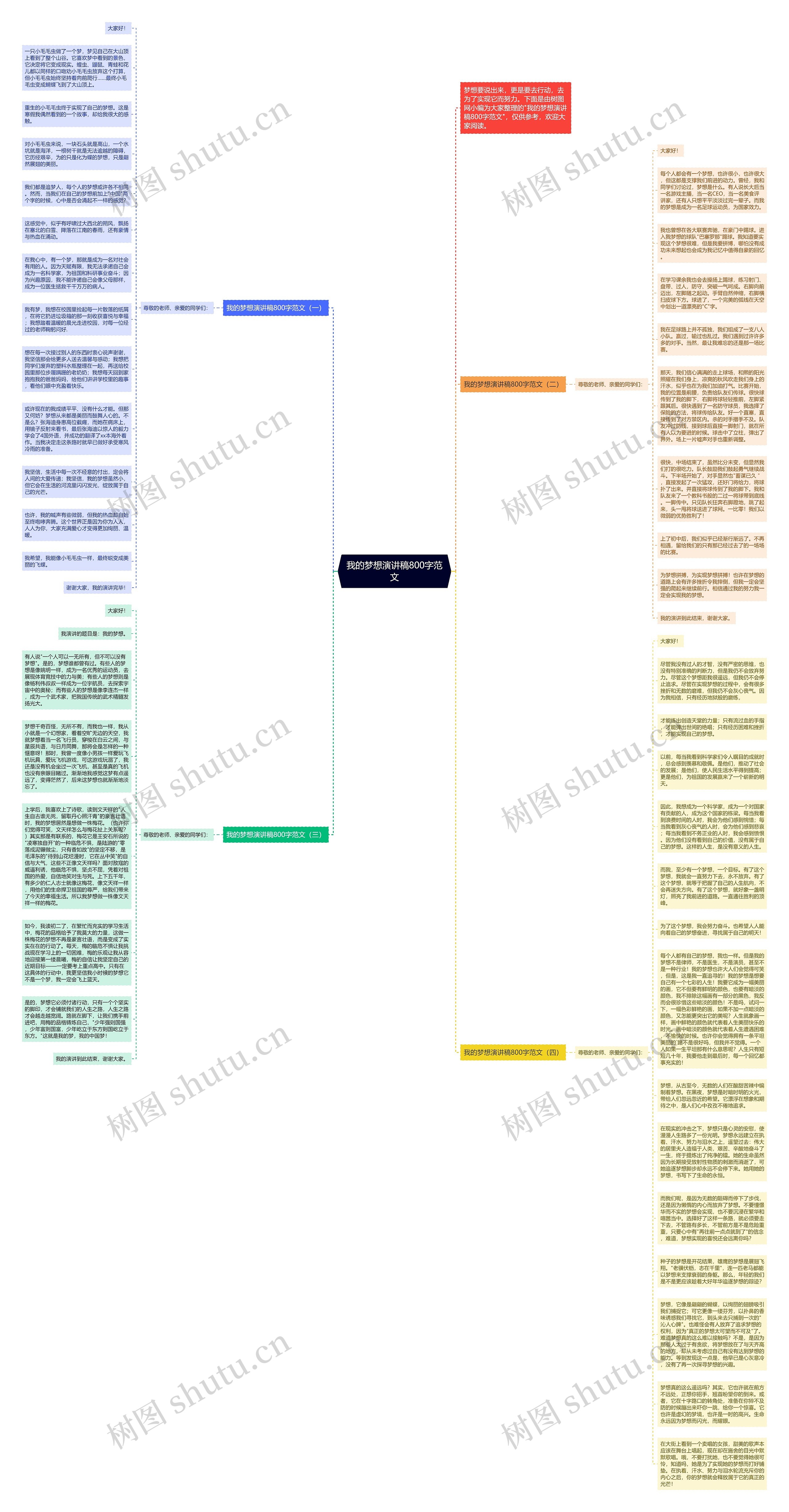 我的梦想演讲稿800字范文思维导图