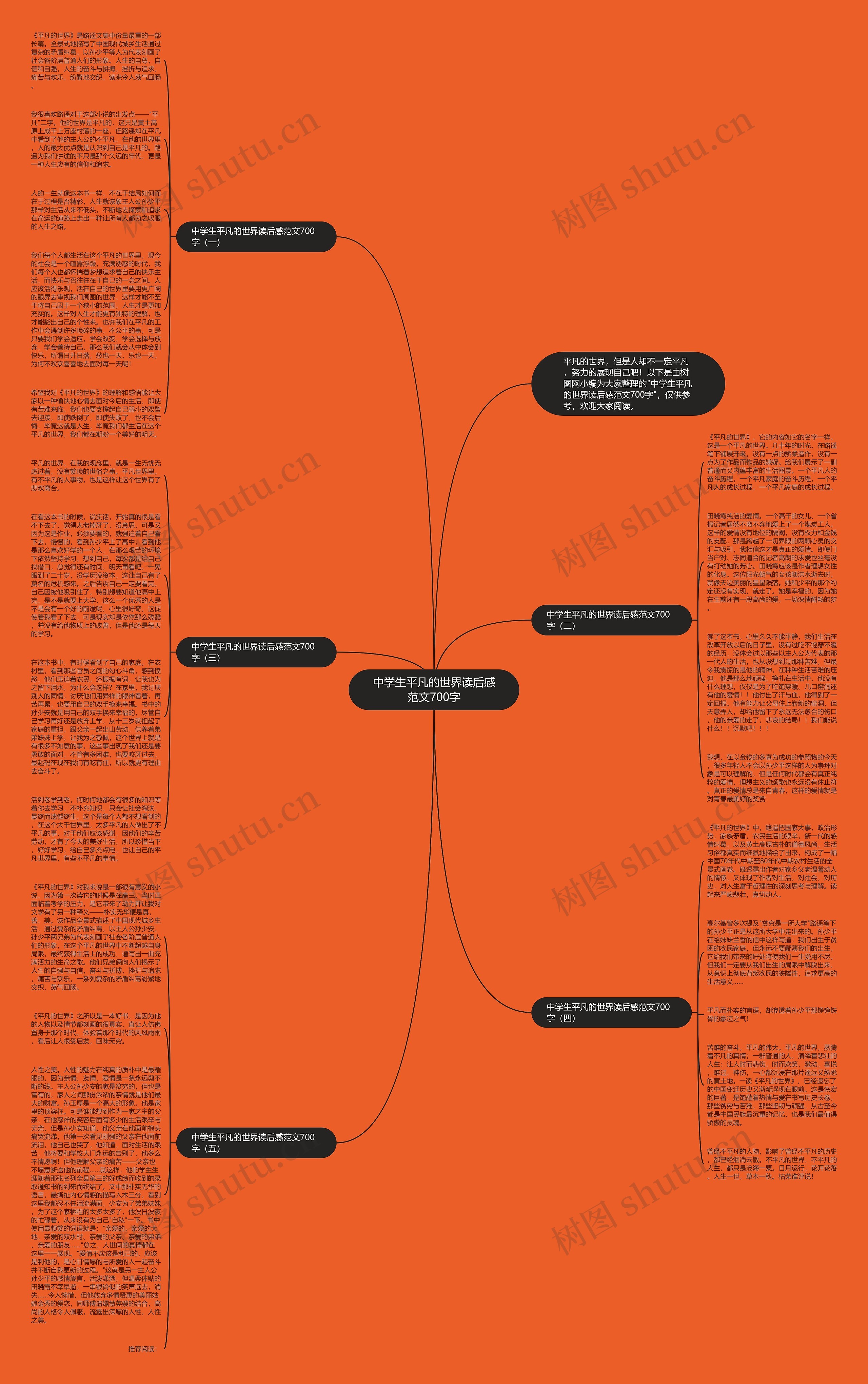 中学生平凡的世界读后感范文700字思维导图高清图 中学生平凡的世界读后感范文700字思维导图