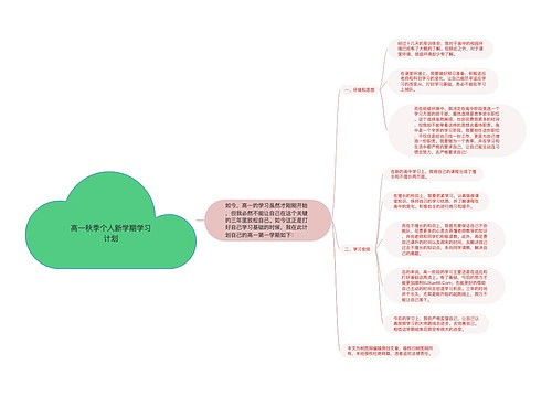 高一秋季个人新学期学习计划