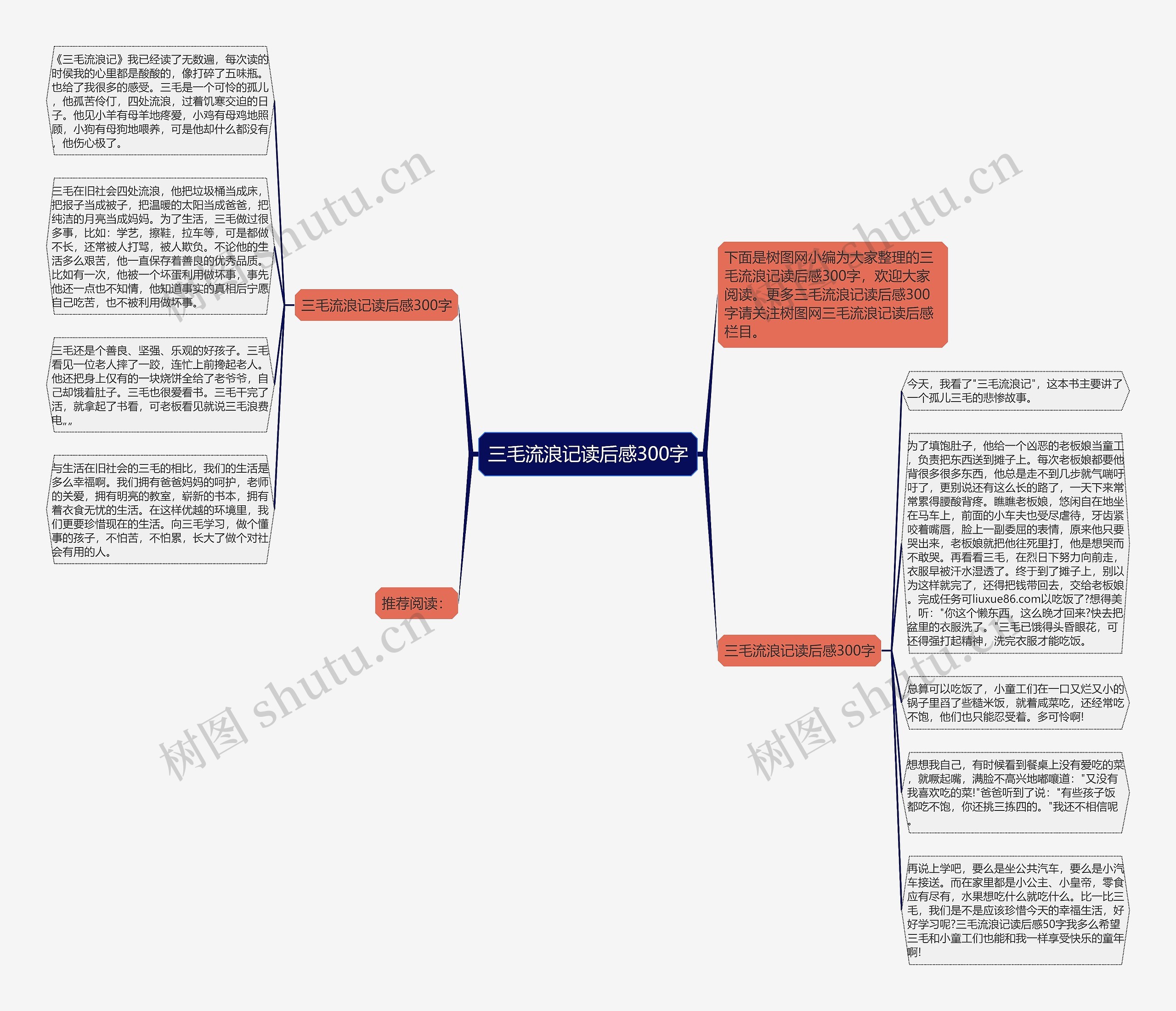 三毛流浪记读后感300字思维导图