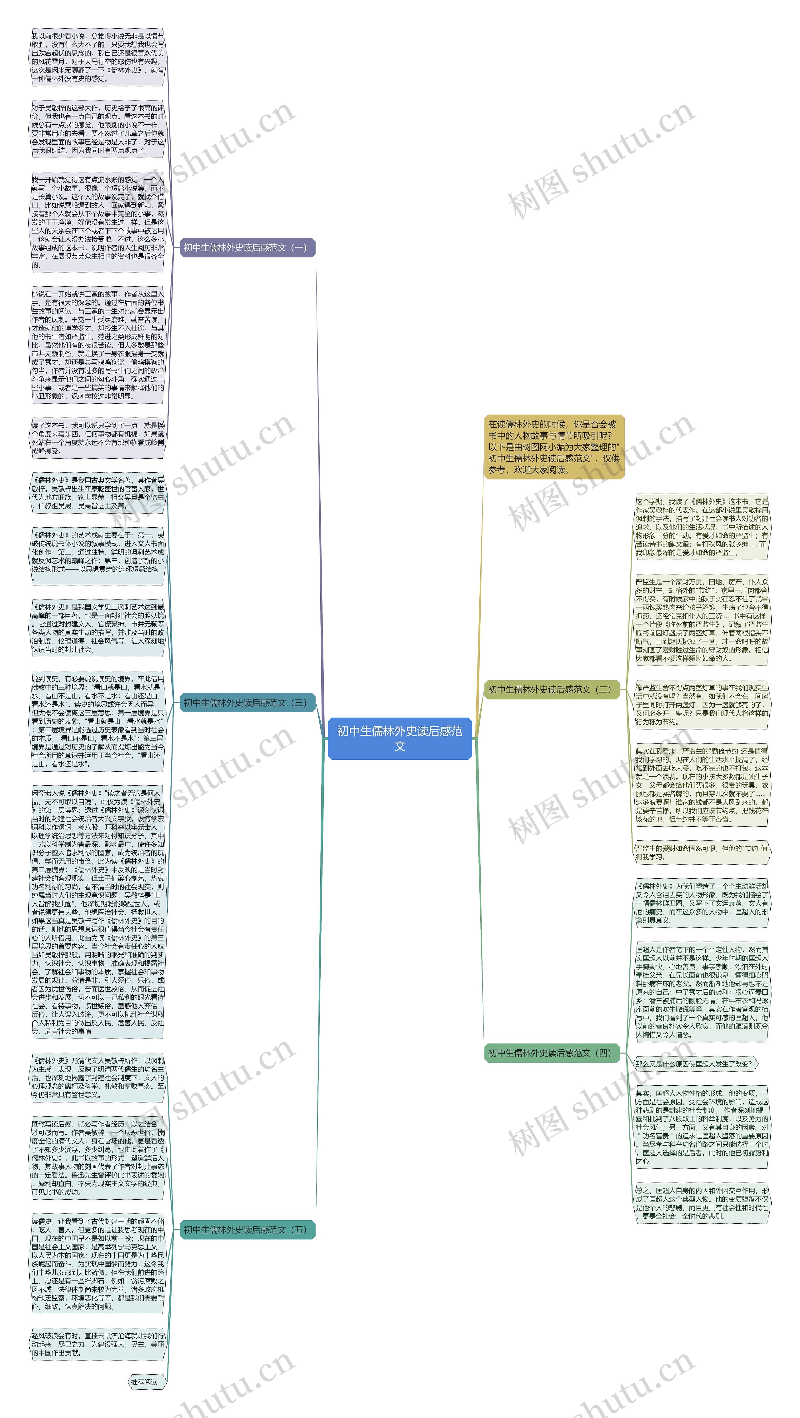 初中生儒林外史读后感范文思维导图