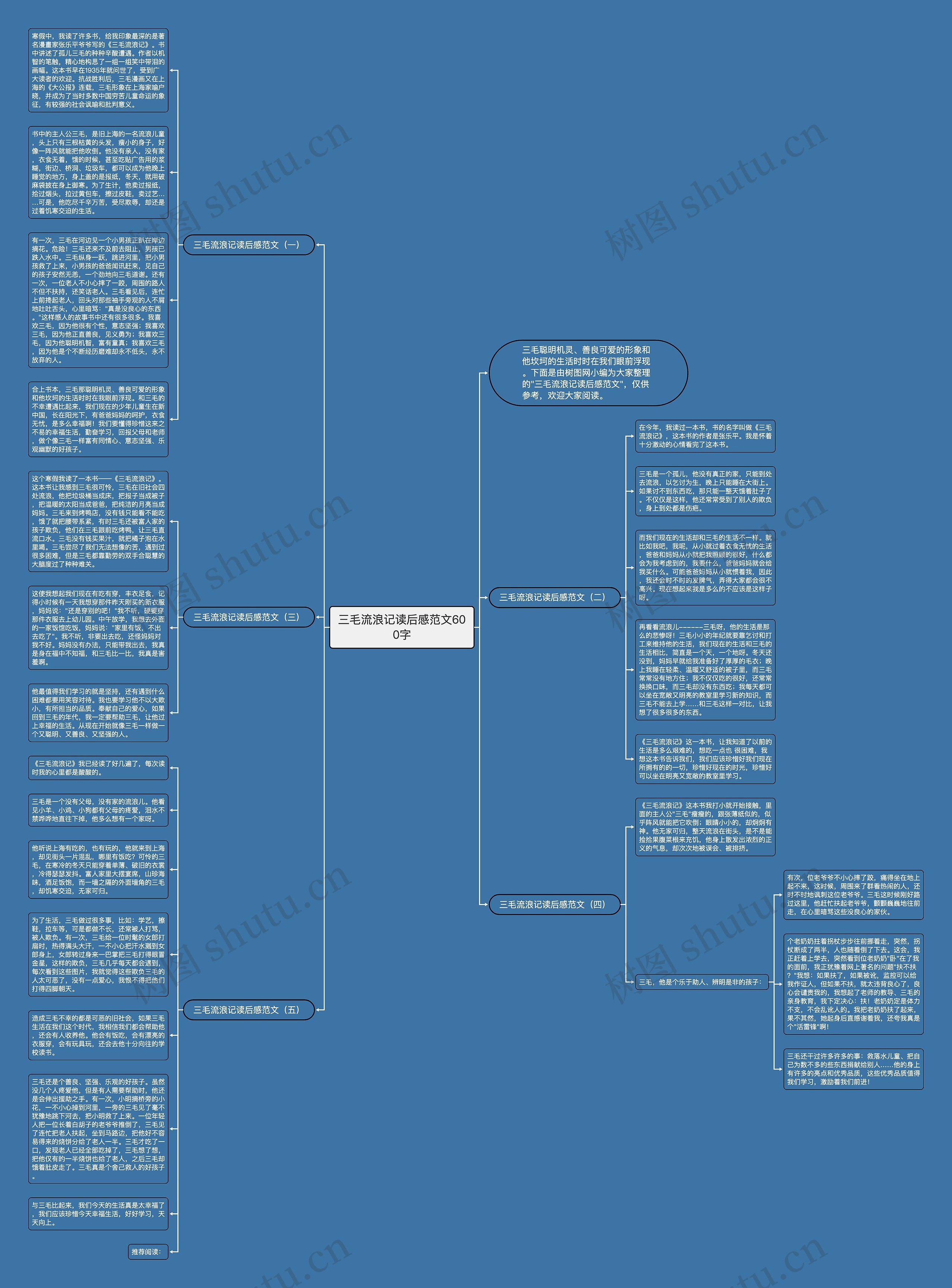 三毛流浪记读后感范文600字思维导图