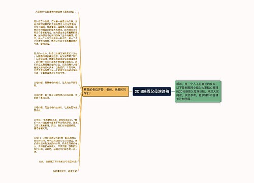 2018感恩父母演讲稿