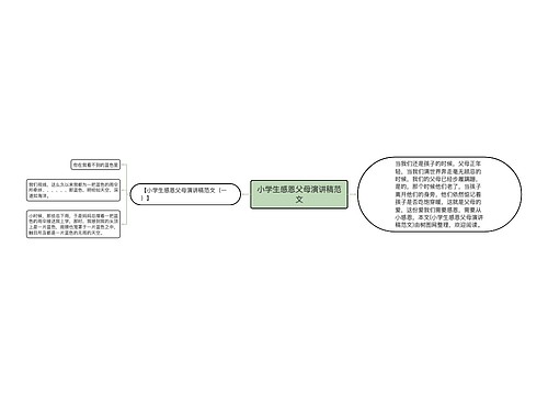 小学生感恩父母演讲稿范文