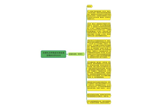 文明礼仪伴我成长班会发言稿800字2020