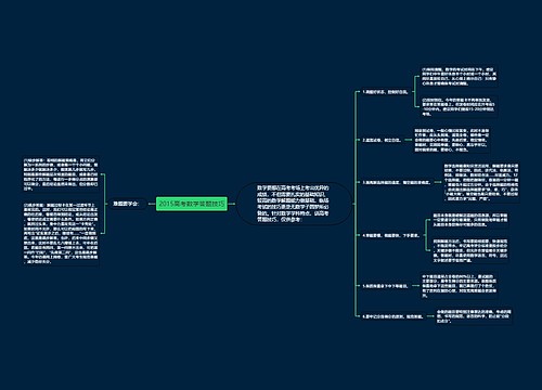 2015高考数学答题技巧