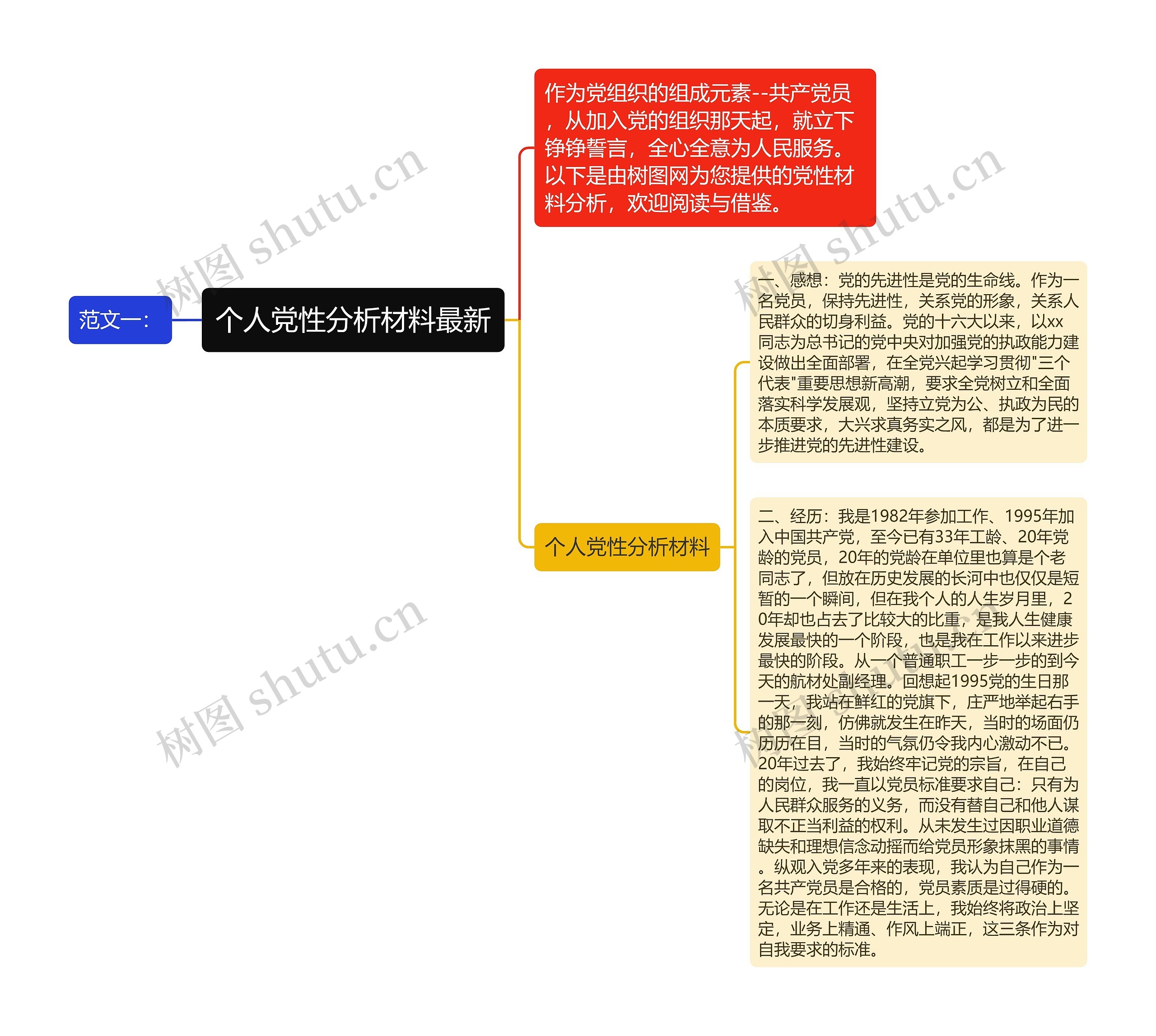 个人党性分析材料最新思维导图