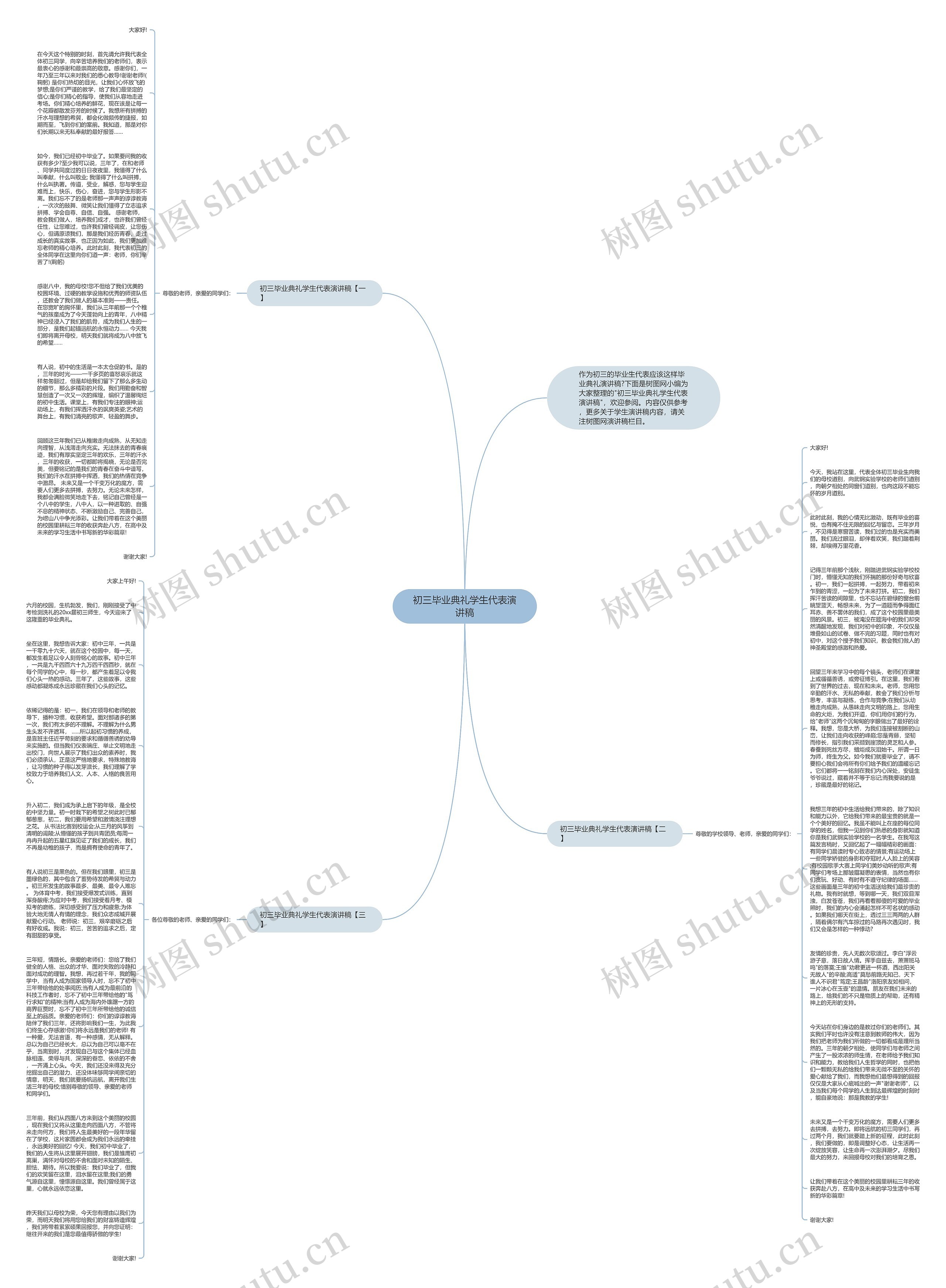 初三毕业典礼学生代表演讲稿思维导图