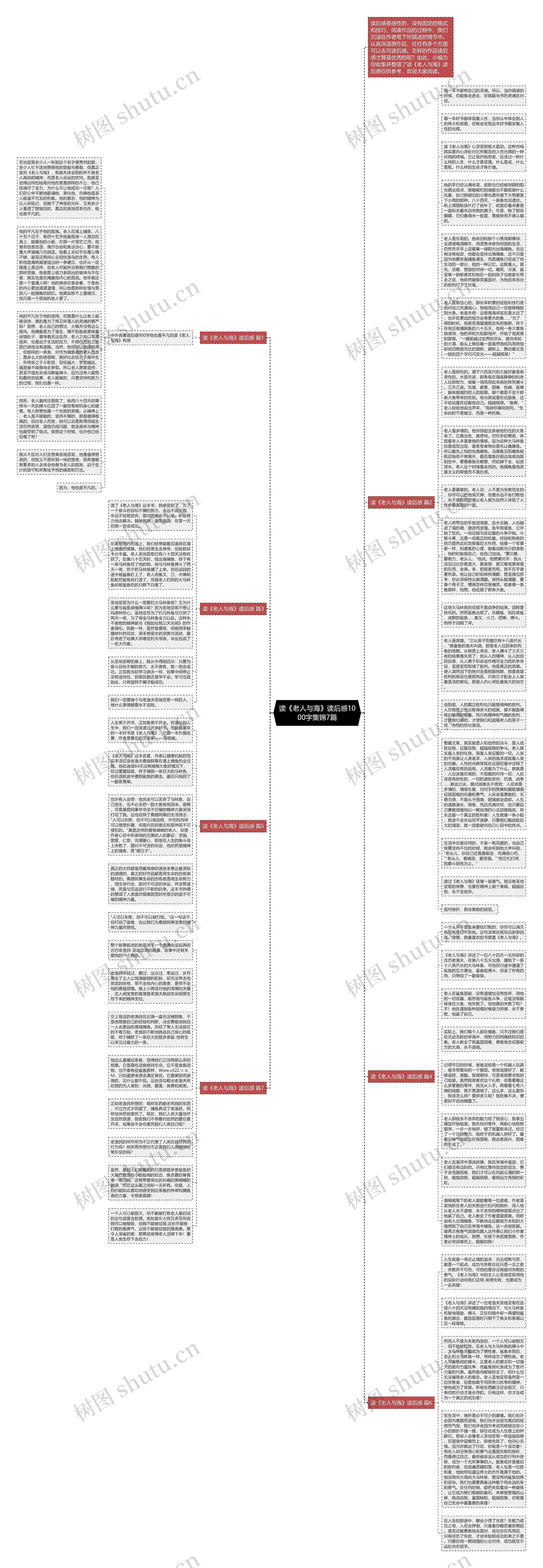 读《老人与海》读后感1000字集锦7篇思维导图