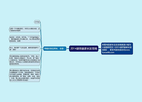 2014谢师宴家长发言稿