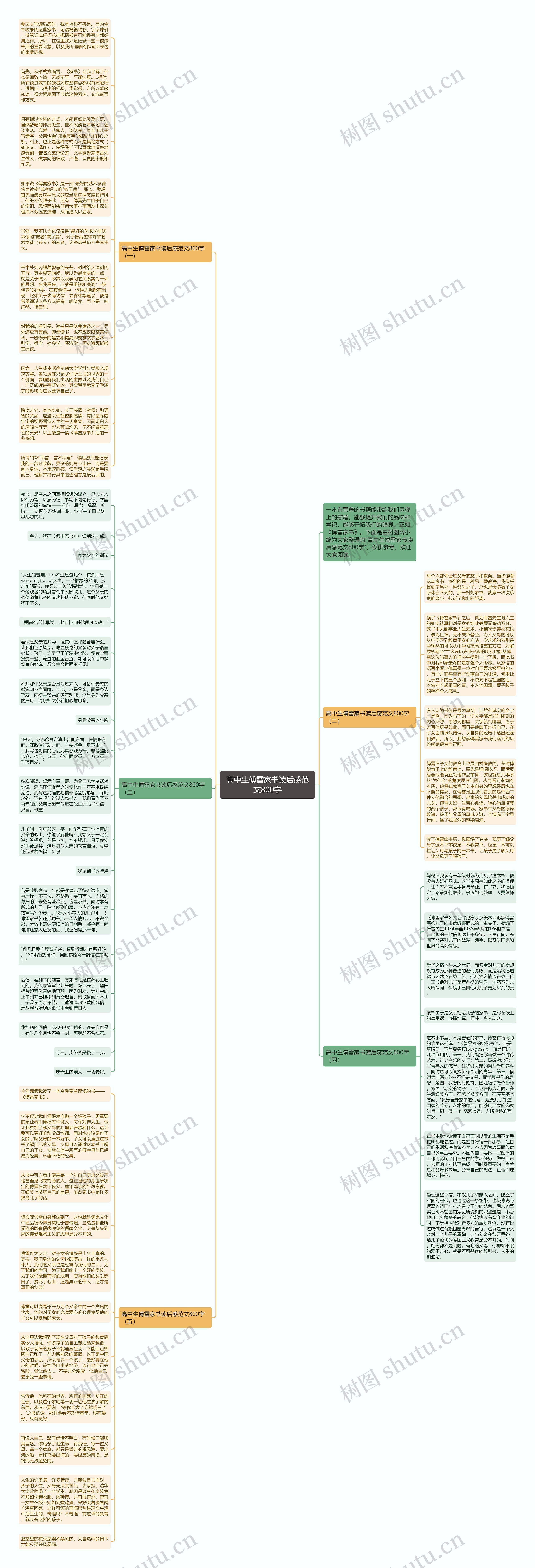 高中生傅雷家书读后感范文800字思维导图