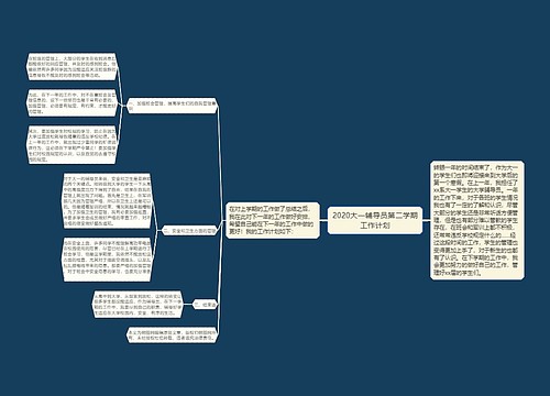 2020大一辅导员第二学期工作计划