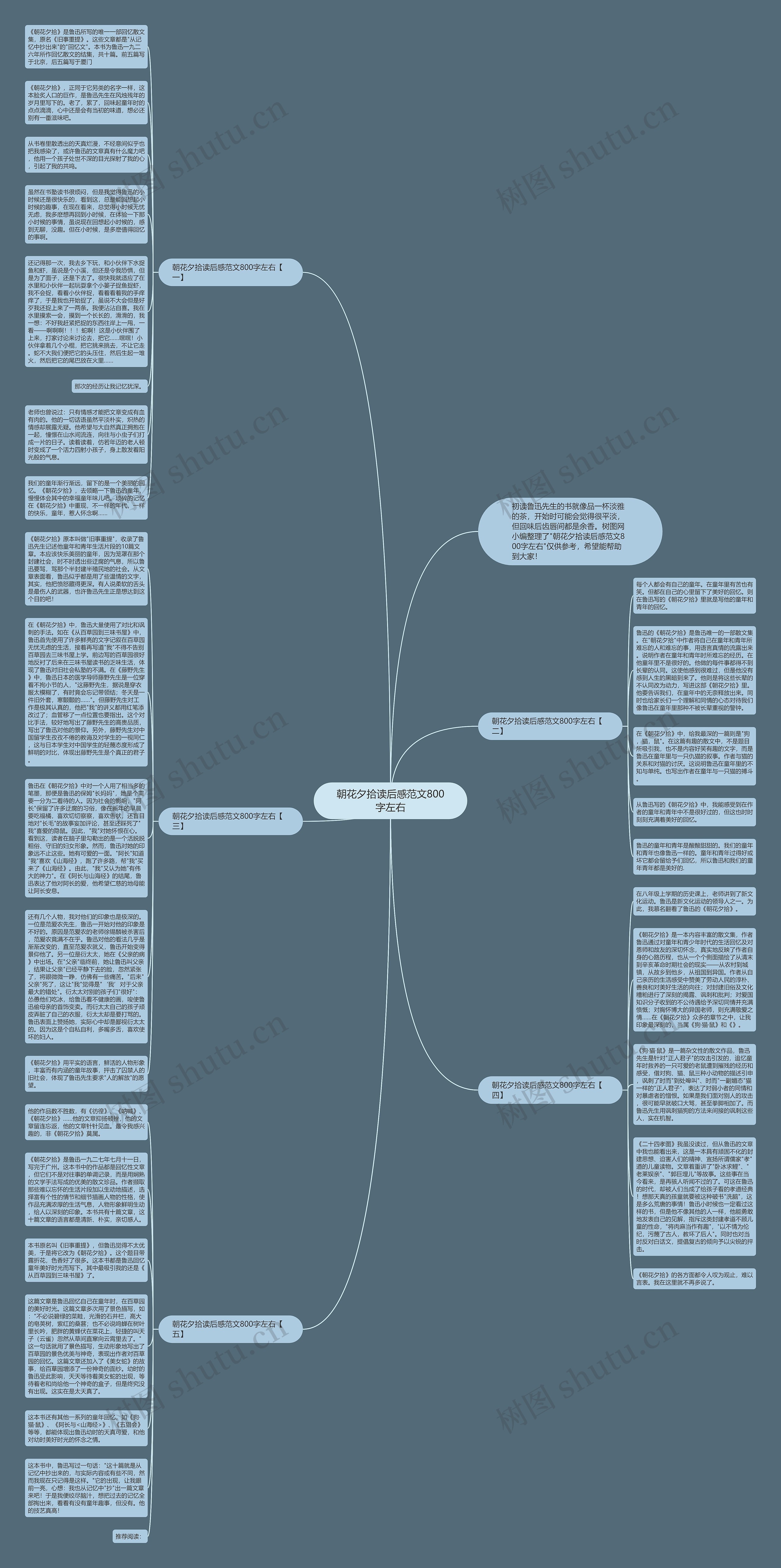 朝花夕拾读后感范文800字左右思维导图