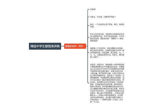 精选中学生爱国演讲稿