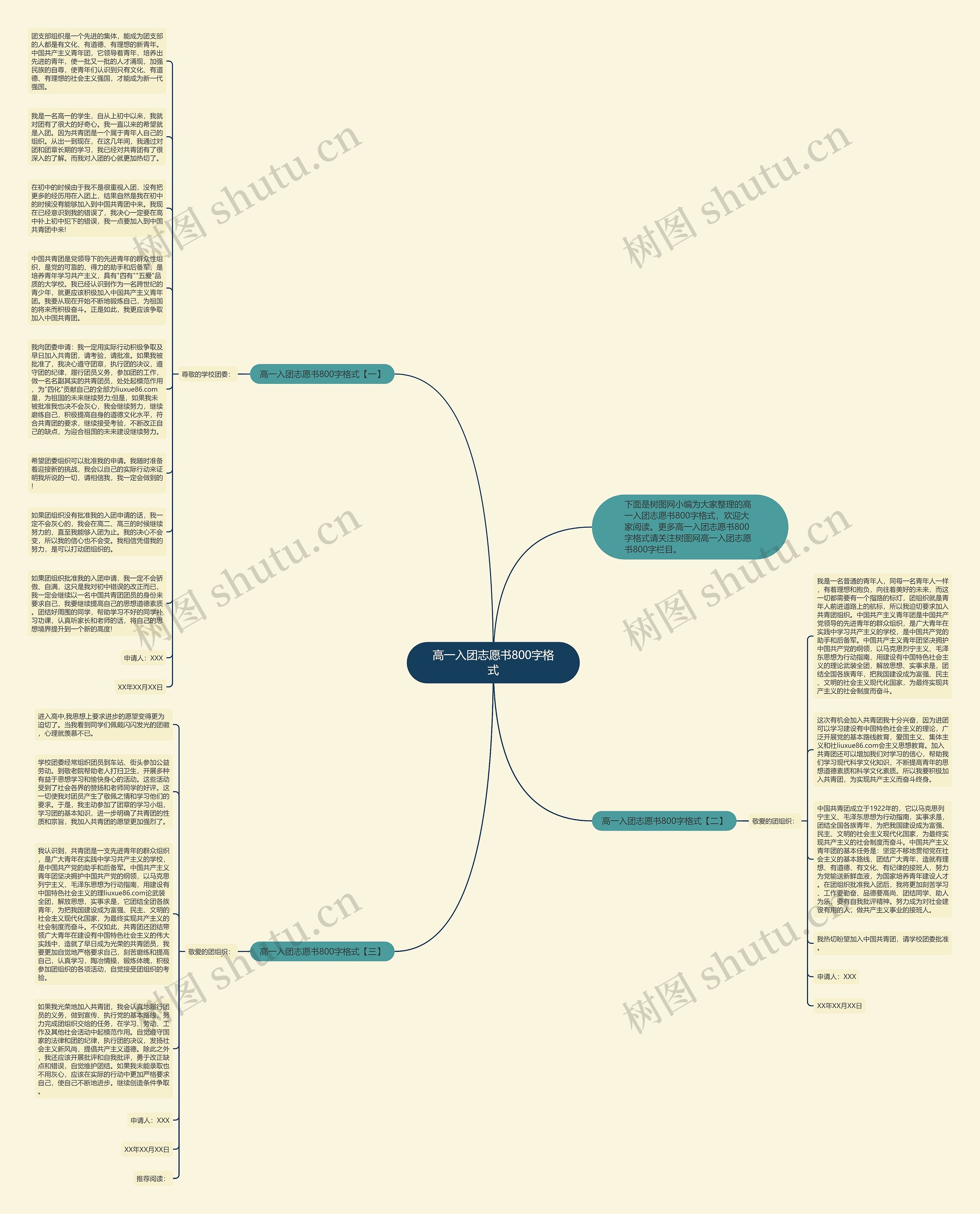 高一入团志愿书800字格式思维导图