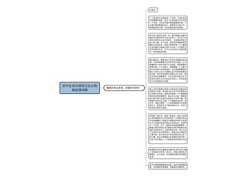 初中生讲文明讲卫生从我做起演讲稿