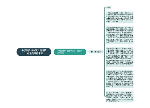 中学生我的中国梦演讲稿：创造美好的未来