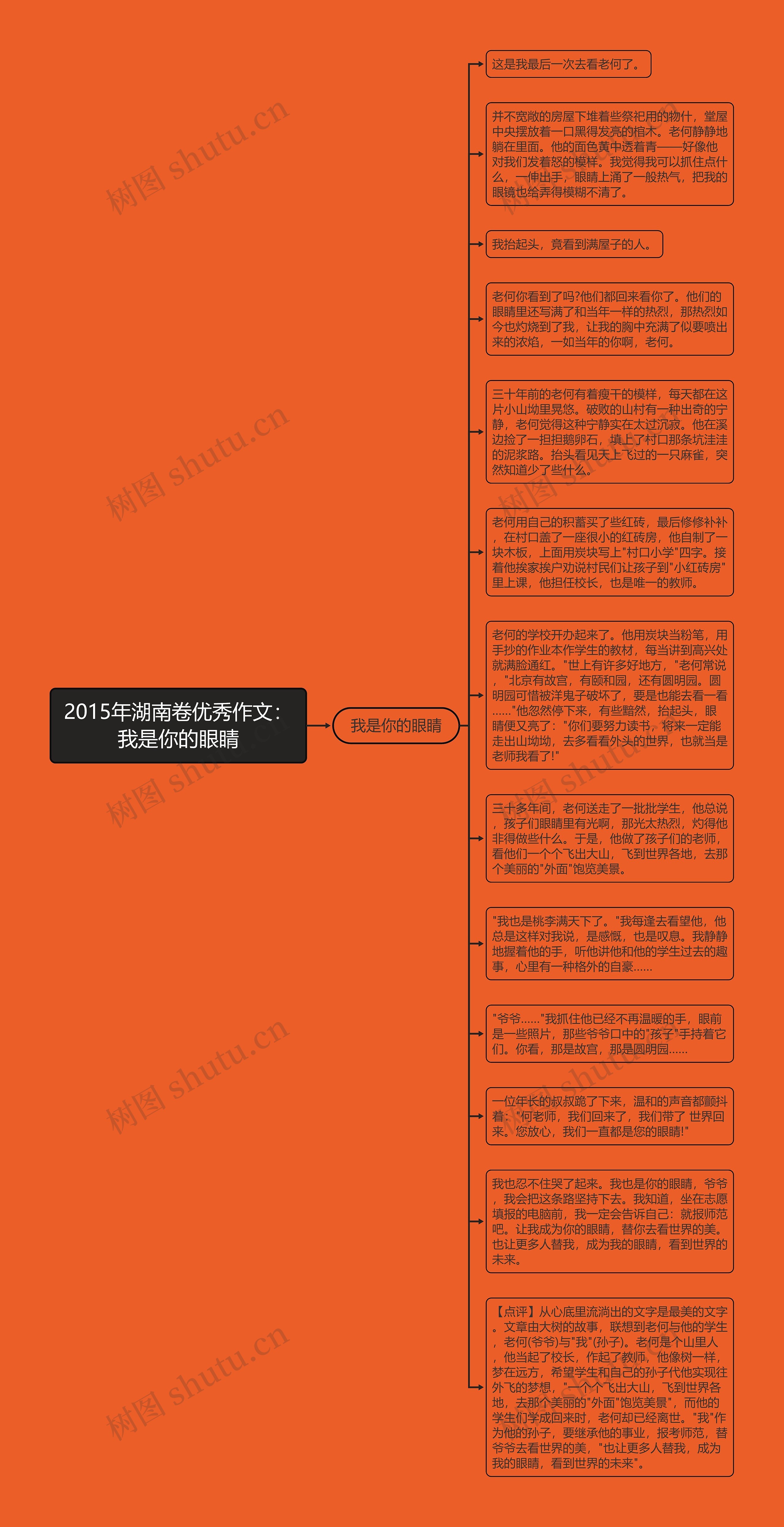 2015年湖南卷优秀作文：我是你的眼睛思维导图