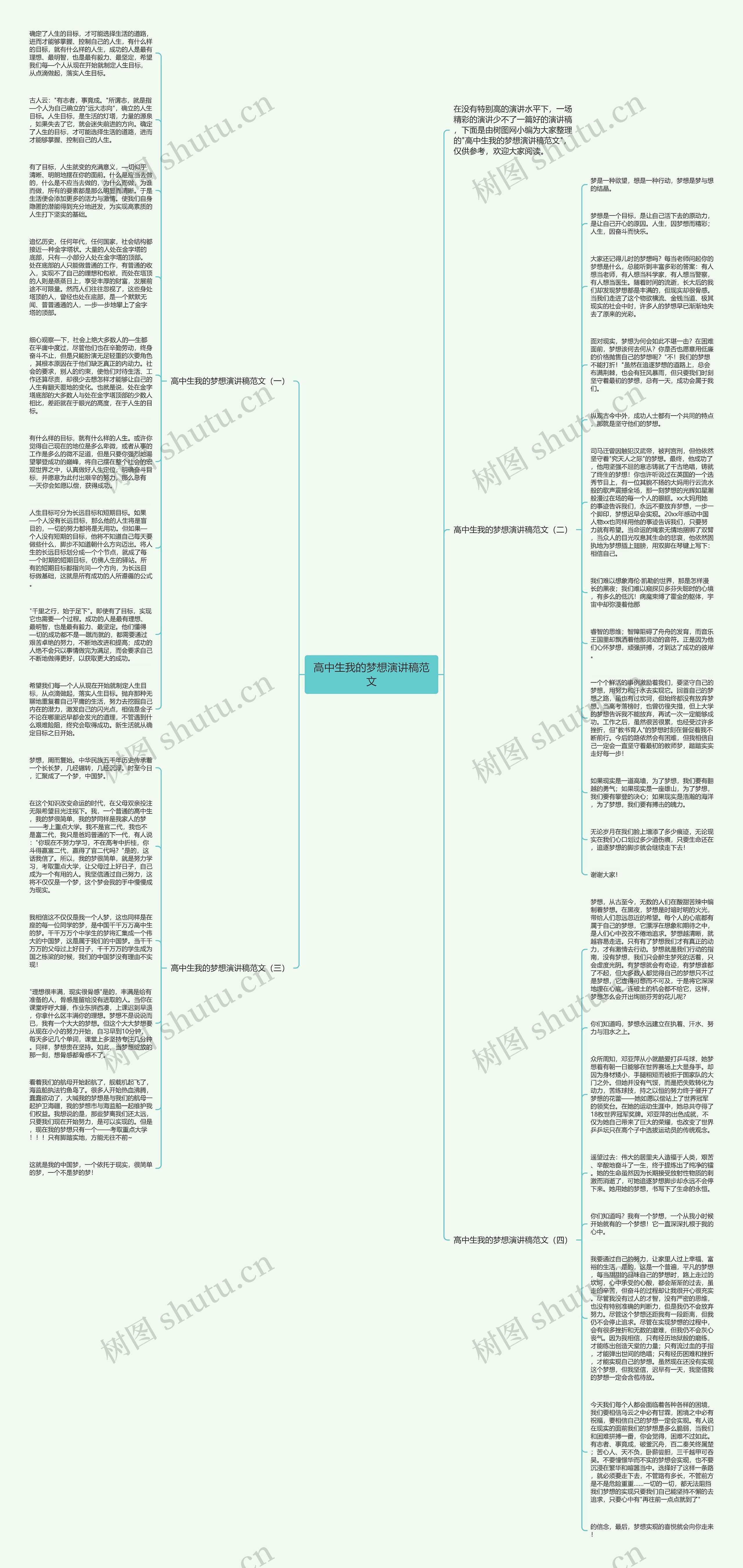 高中生我的梦想演讲稿范文思维导图