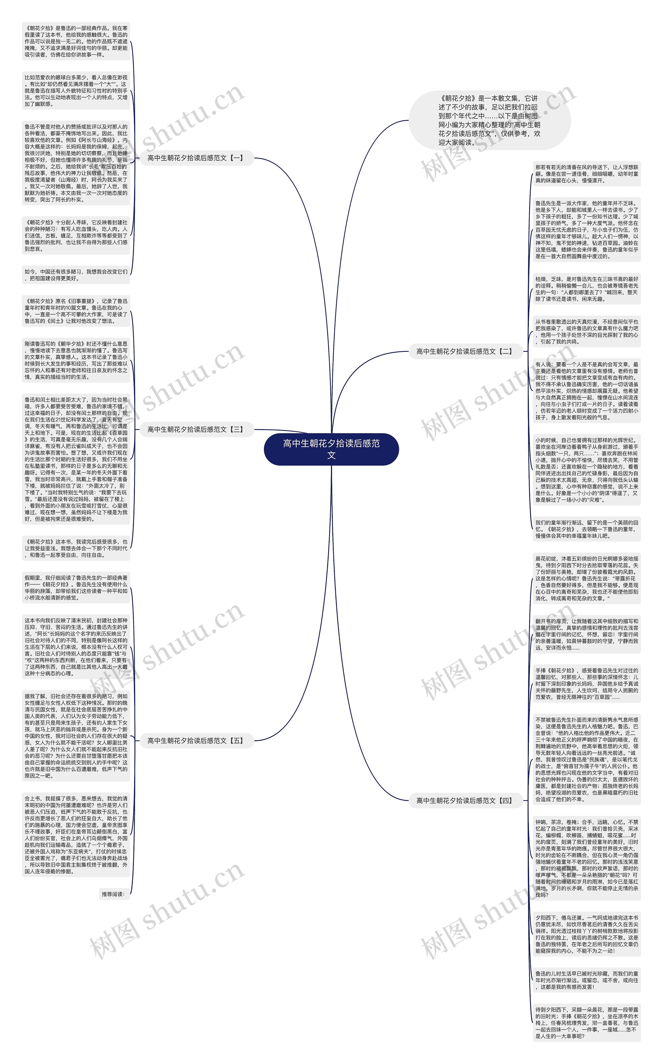 高中生朝花夕拾读后感范文思维导图