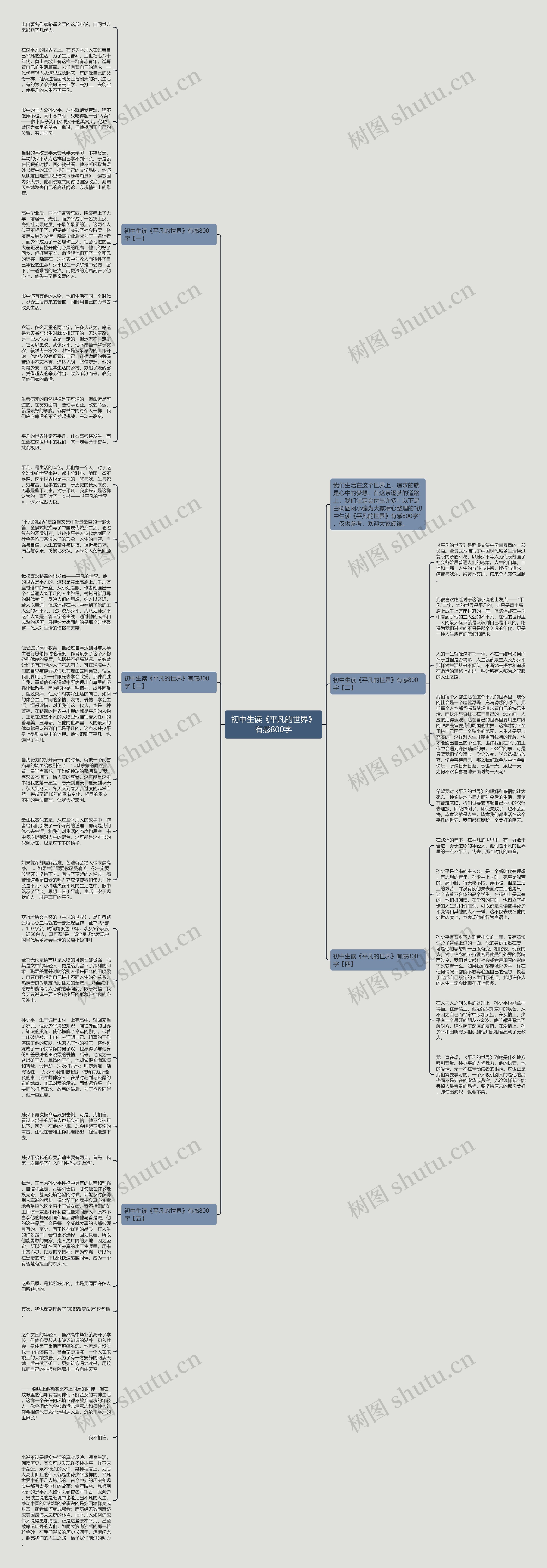 初中生读《平凡的世界》有感800字思维导图高清图 初中生读《平凡的世界》有感800字思维导图