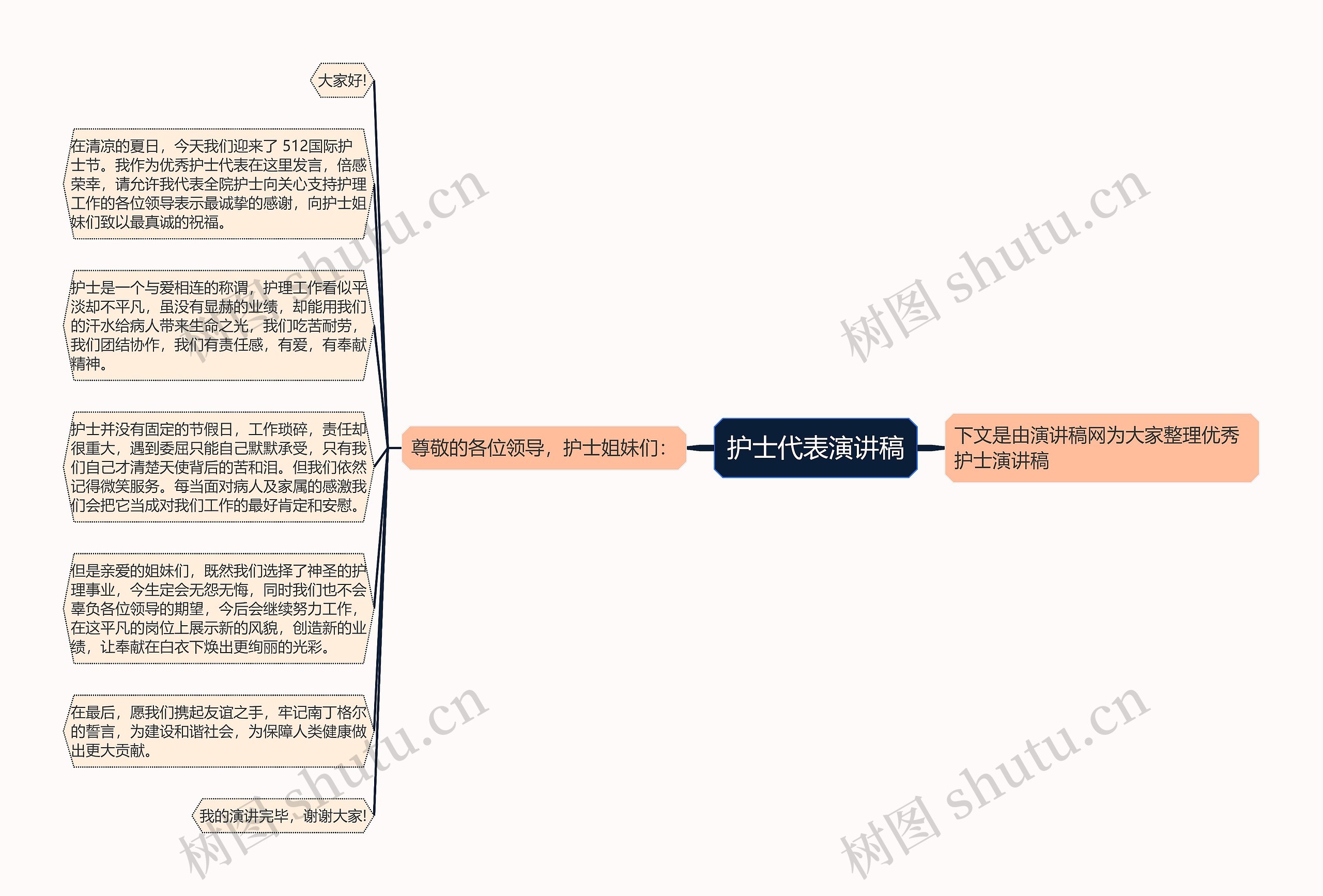 护士代表演讲稿思维导图