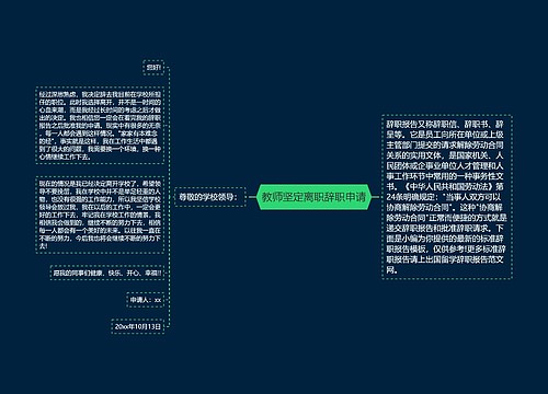 教师坚定离职辞职申请