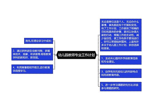 幼儿园教师专业工作计划